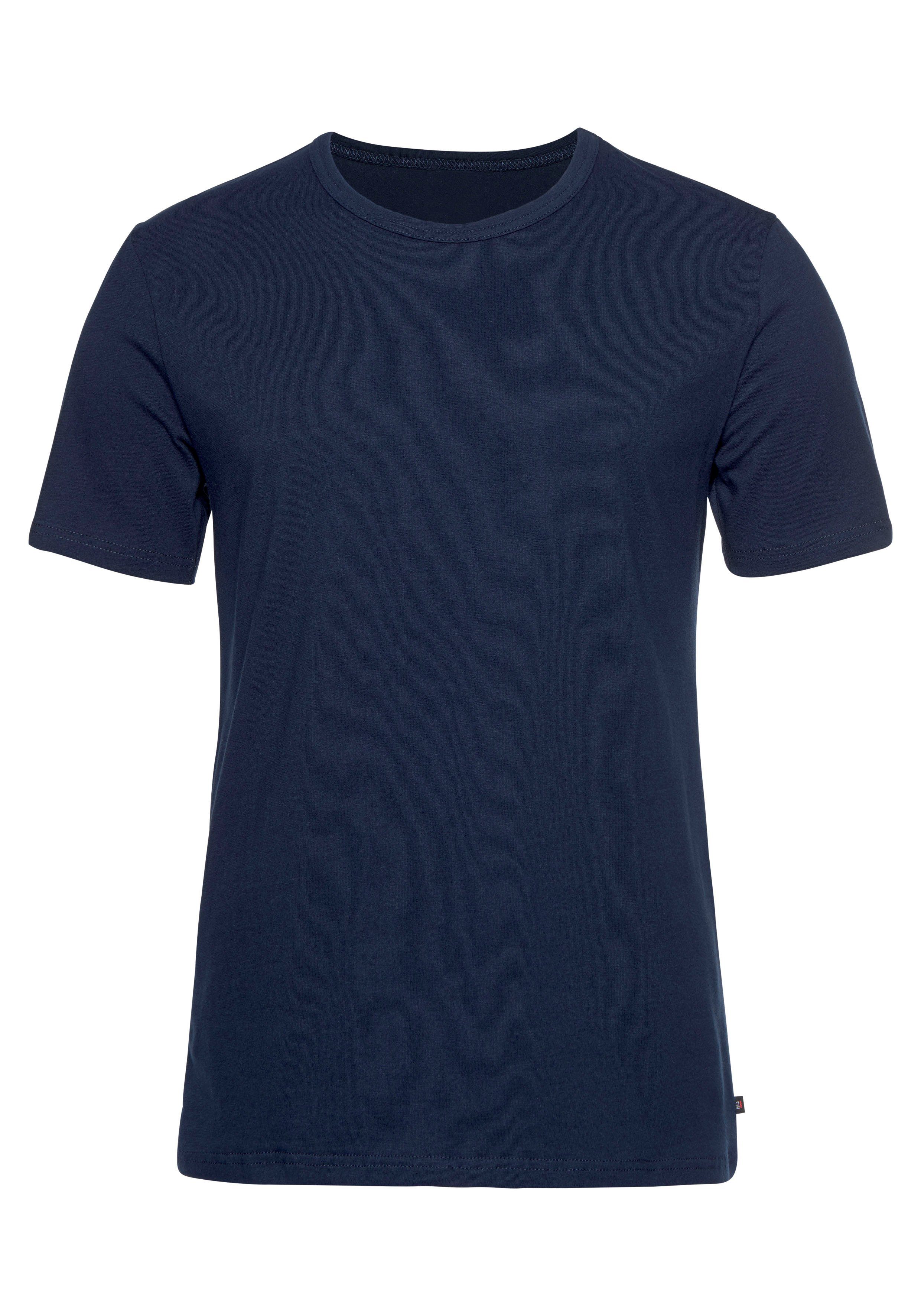 T-Shirt als H.I.S perfekt marine, (2er-Pack) grau-meliert Rundhalsausschnitt Unterziehshirt mit