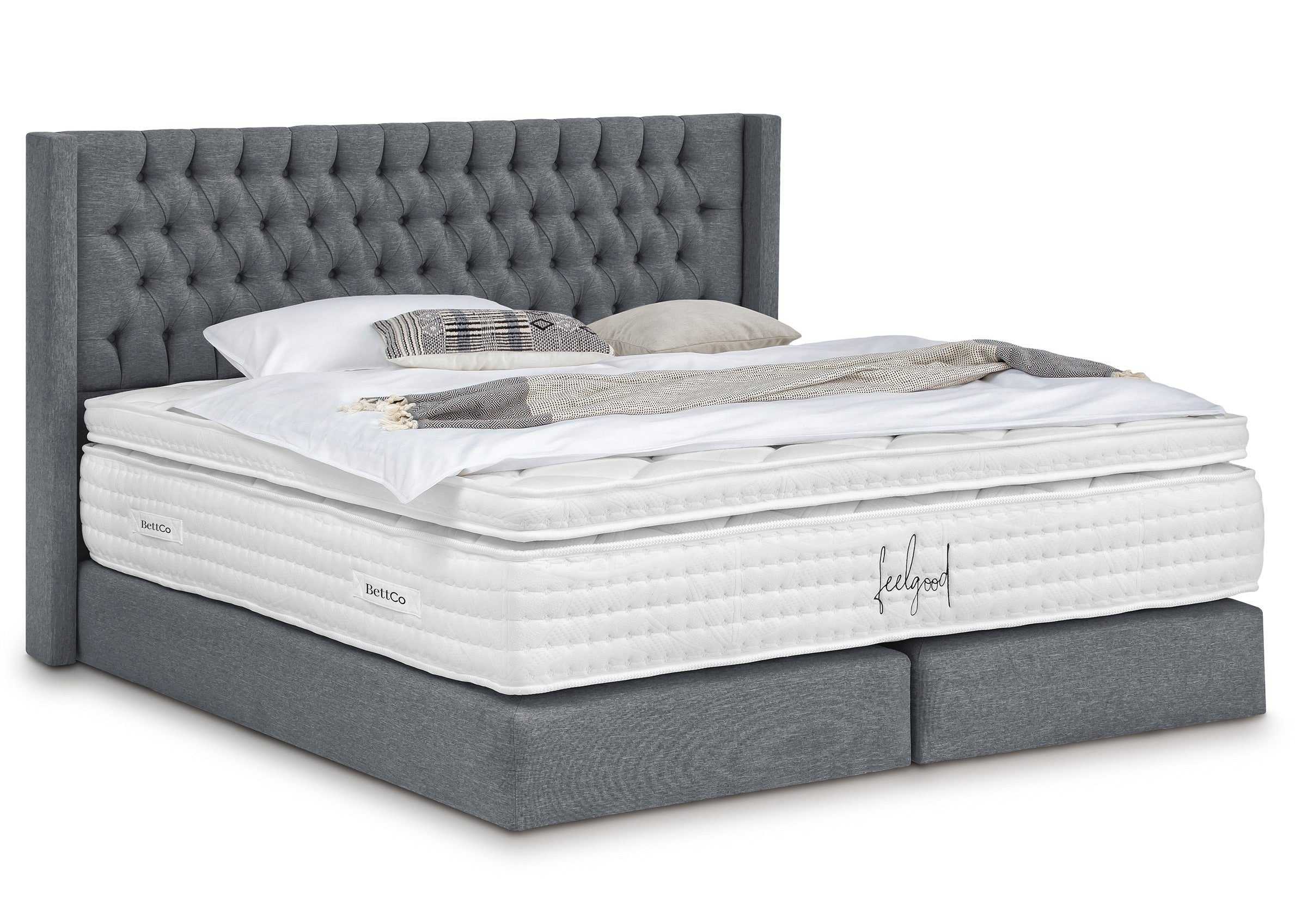 BettCo Boxspringbett Florida (in Anthrazit Webstoff, günstig online kaufen