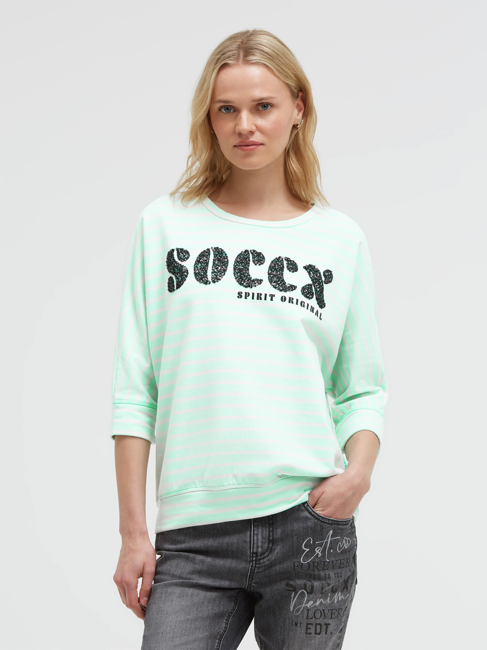 SOCCX Sweater mit Fledermausärmeln