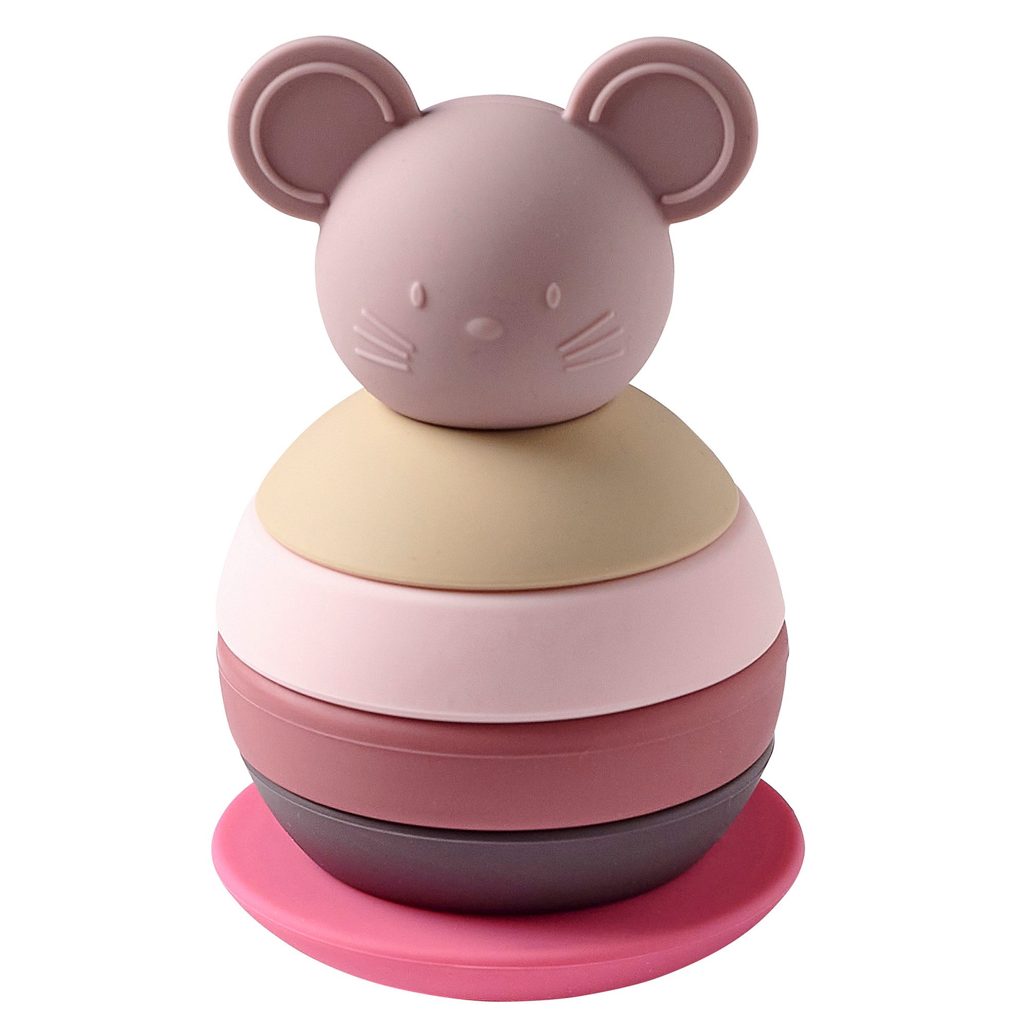 Nattou Lernspielzeug Nattou Silicon Stehaufmännchen Maus rosa-pink