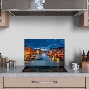 DEQORI Küchenrückwand 'Venedigs Canal Grande', Glas Spritzschutz Badrückwand Herdblende