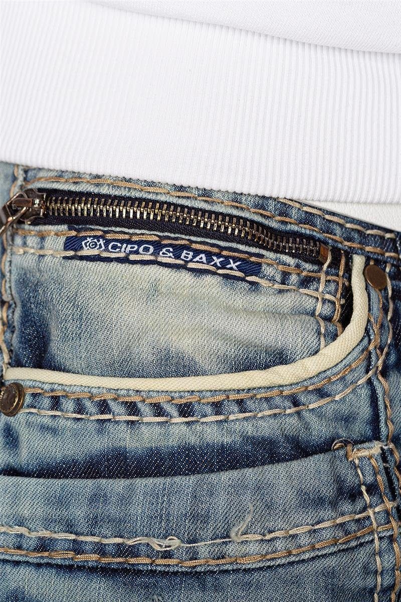 Cipo & Baxx Regular-fit-Jeans Hose BA-CD535 (1-tlg) mit auffälligen Ziernähte & Teilungsnähte