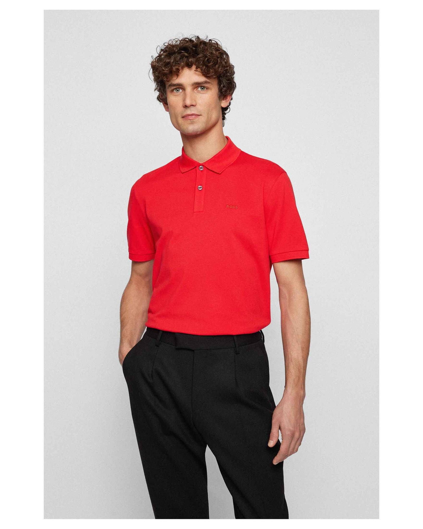 BOSS Poloshirt Herren Poloshirt (74) Kurzarm PALLAS rot (1-tlg)