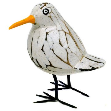 Gedeko Tierfigur Kleiner Vogel Möwe, weiß mit gelben Schnabel, ca. 10 cm groß