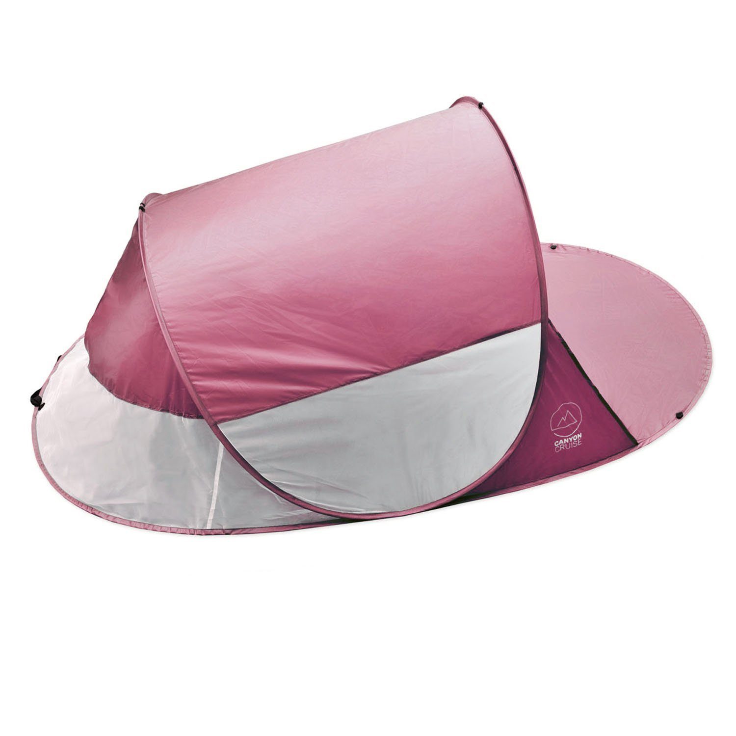 Sonnen- & Cruise Strand-Zelt, 3 Personen: Canyon Windschutz Up Pop Strandmuschel Pink (Automatik Wurfzelt),