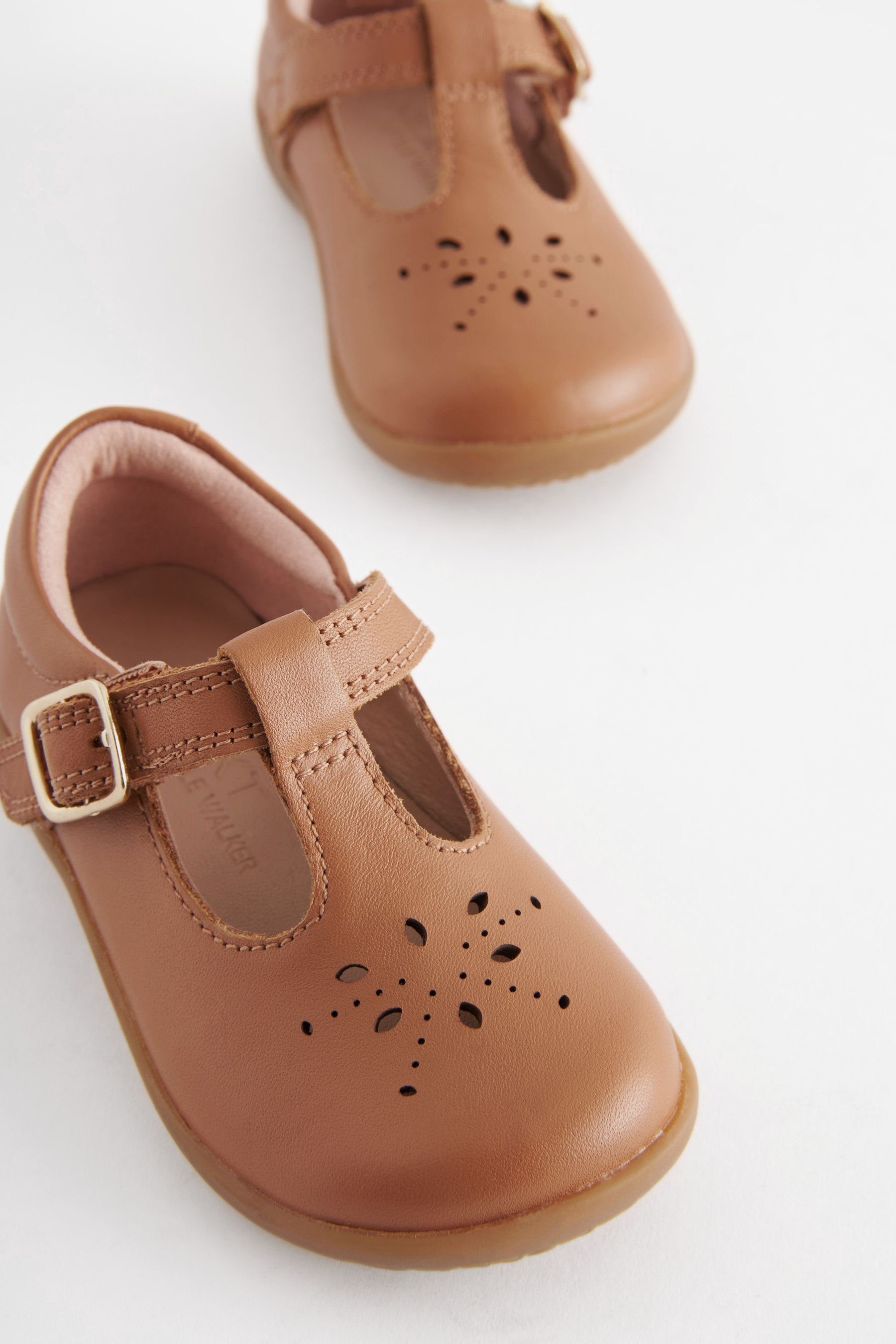 Laufanfänger mit (1-tlg) Lauflernschuh Leather Schuh Next für Brown Tan T-Steg