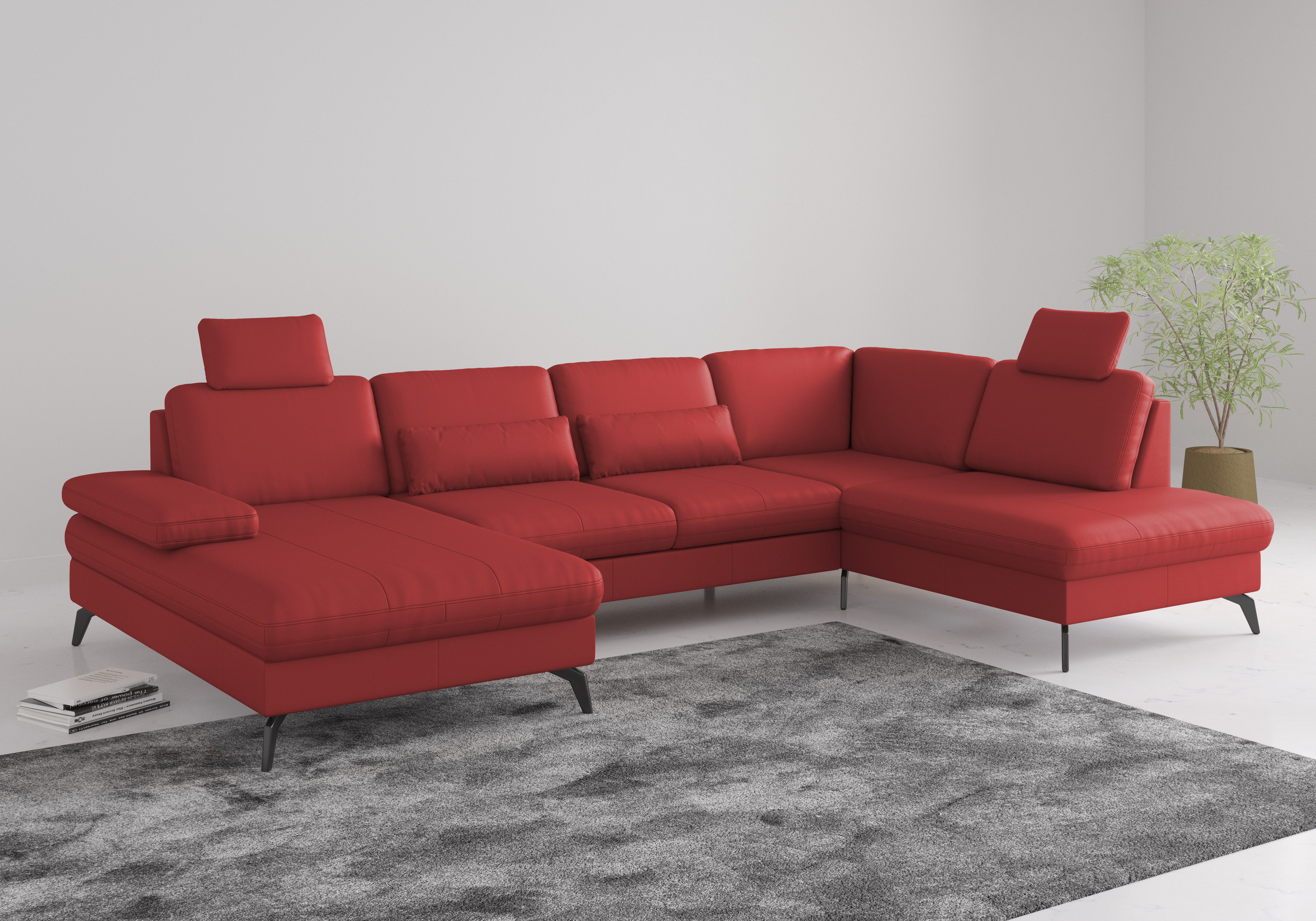 sit&more Wohnlandschaft Morris U-Form, inkl. Sitztiefenverstellung, wahlweise mit Armteilverstellung, Bettfunktion & Bettkasten