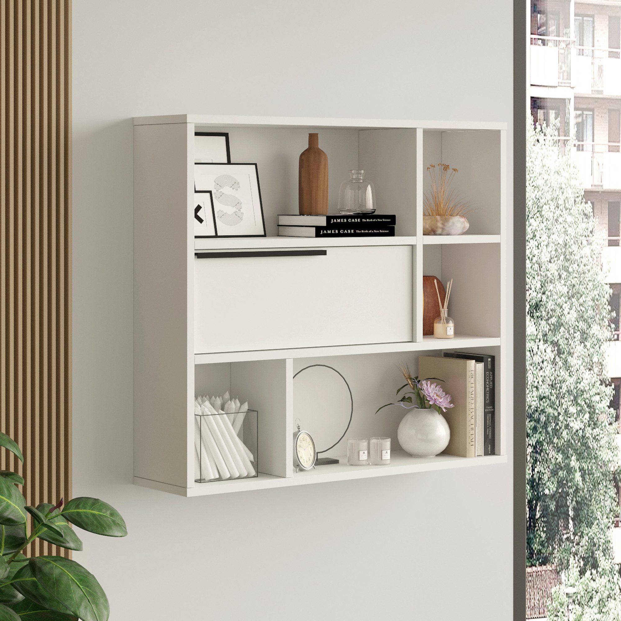 en.casa Wandregal, »Vesanto« mit einer Klapptür günstig online kaufen