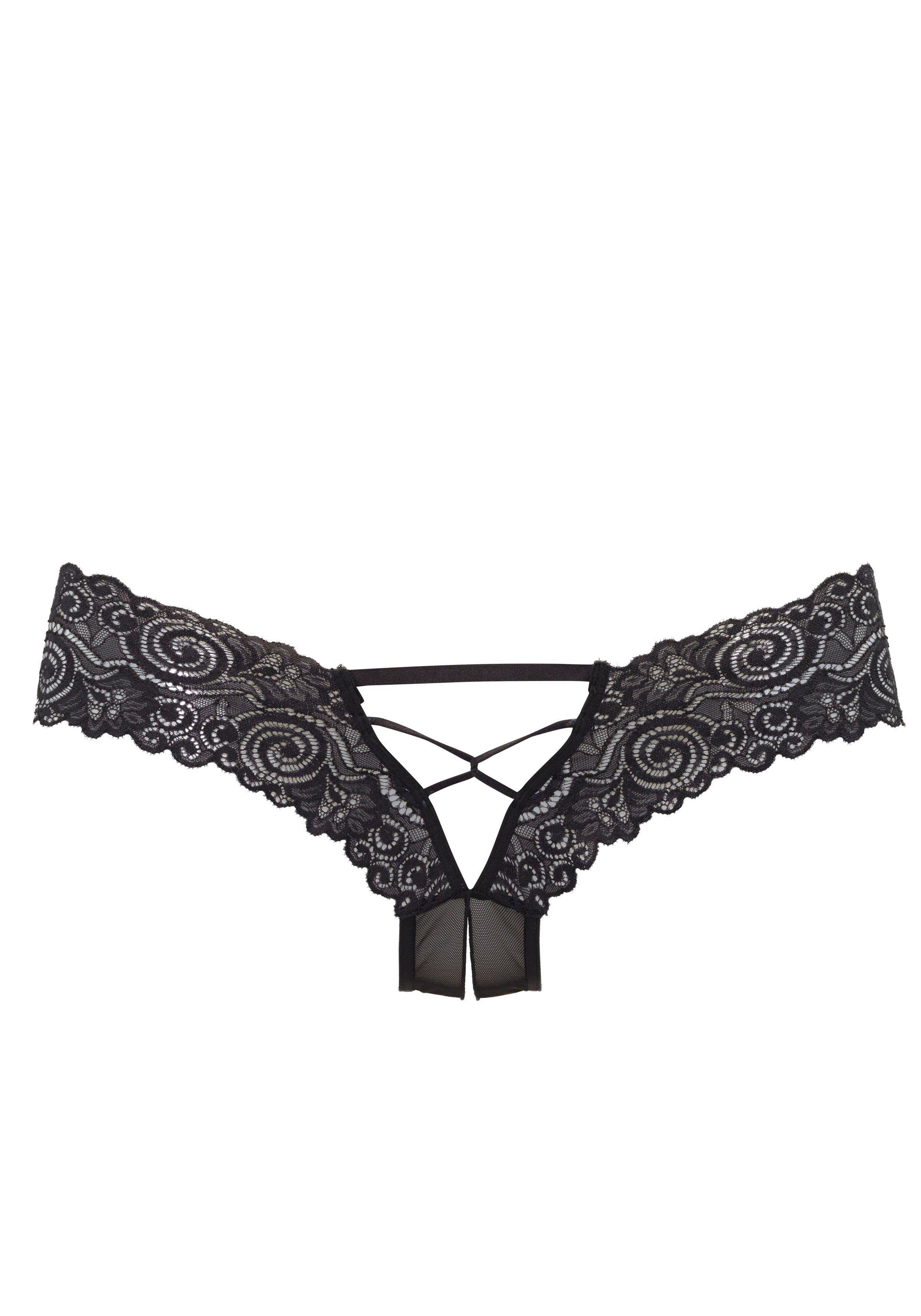 petite fleur gold Panty-Ouvert mit Ouvert-Öffnung aus transparenter Spitze sexy Unterwäsche, sexy Dessous, Reizwäsche Damen – Bild 3 von 5
