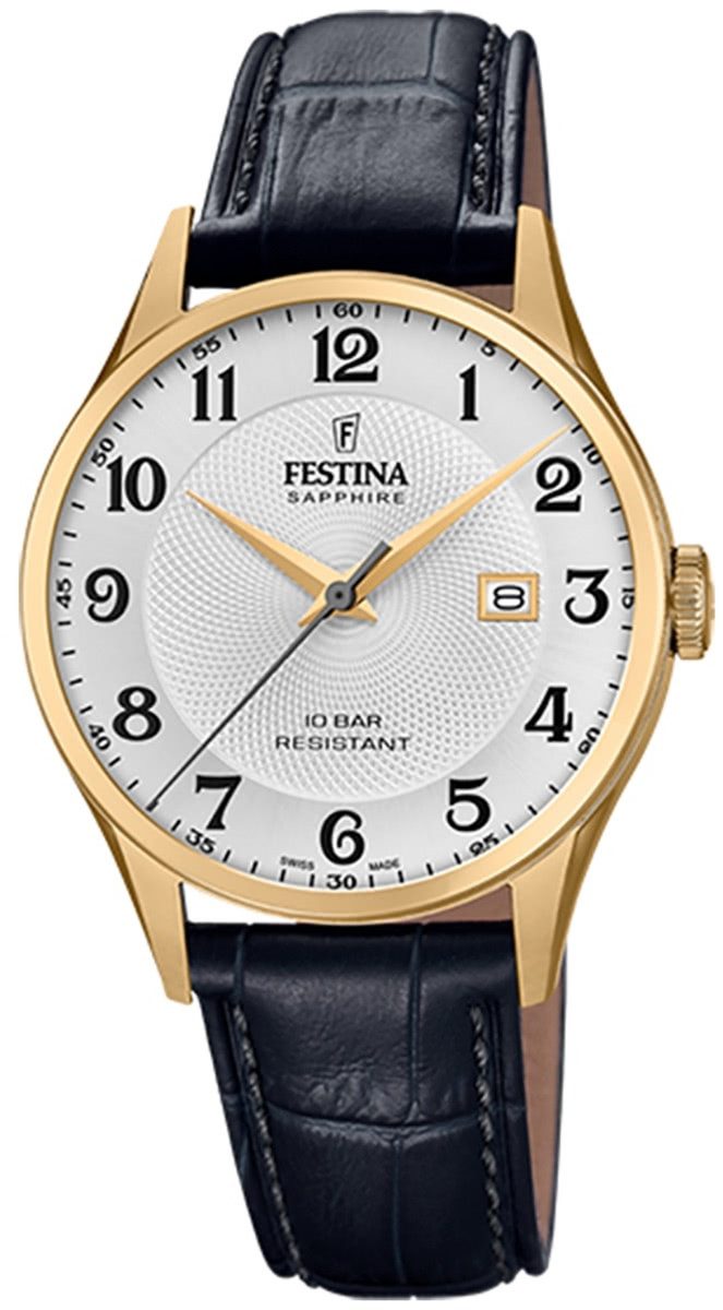 Quarzuhr Festina Herren Uhr F20010/1 Leder