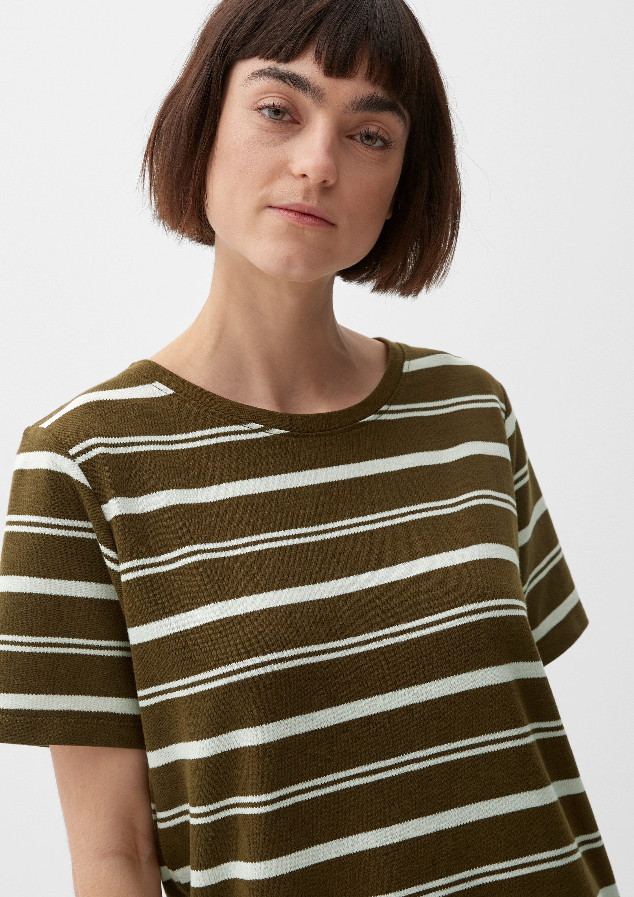s.Oliver Midikleid Kleid Midi-Kleid mit Ringelmuster