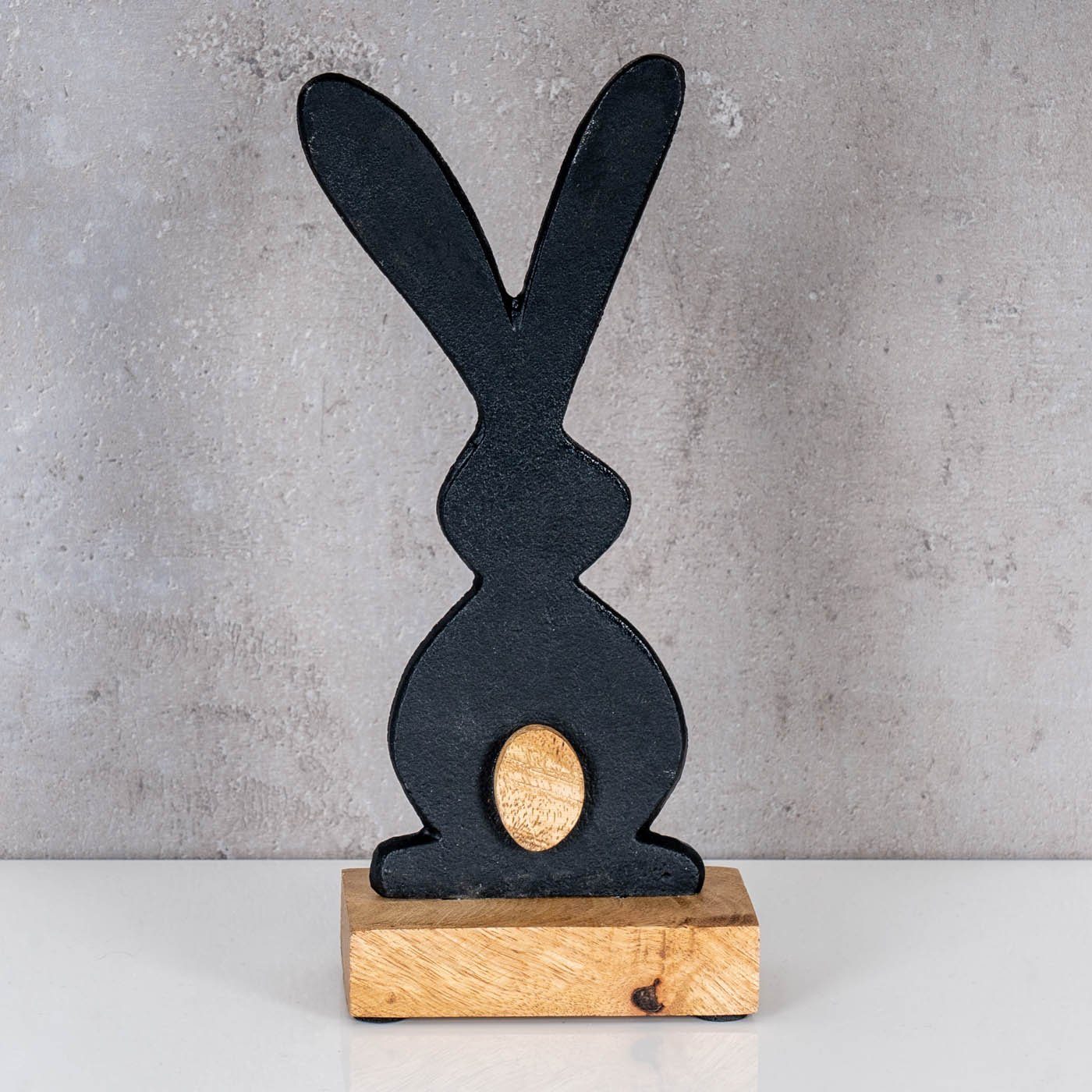 Tischdeko Variante Mango Osterhase, Osterdeko Holz Levandeo® H21cm 8 Schwarz Osterhase Hase