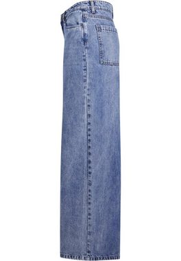 URBAN CLASSICS Bequeme Jeans Urban Classics Damen Ladies Mid Waist Wide Denim