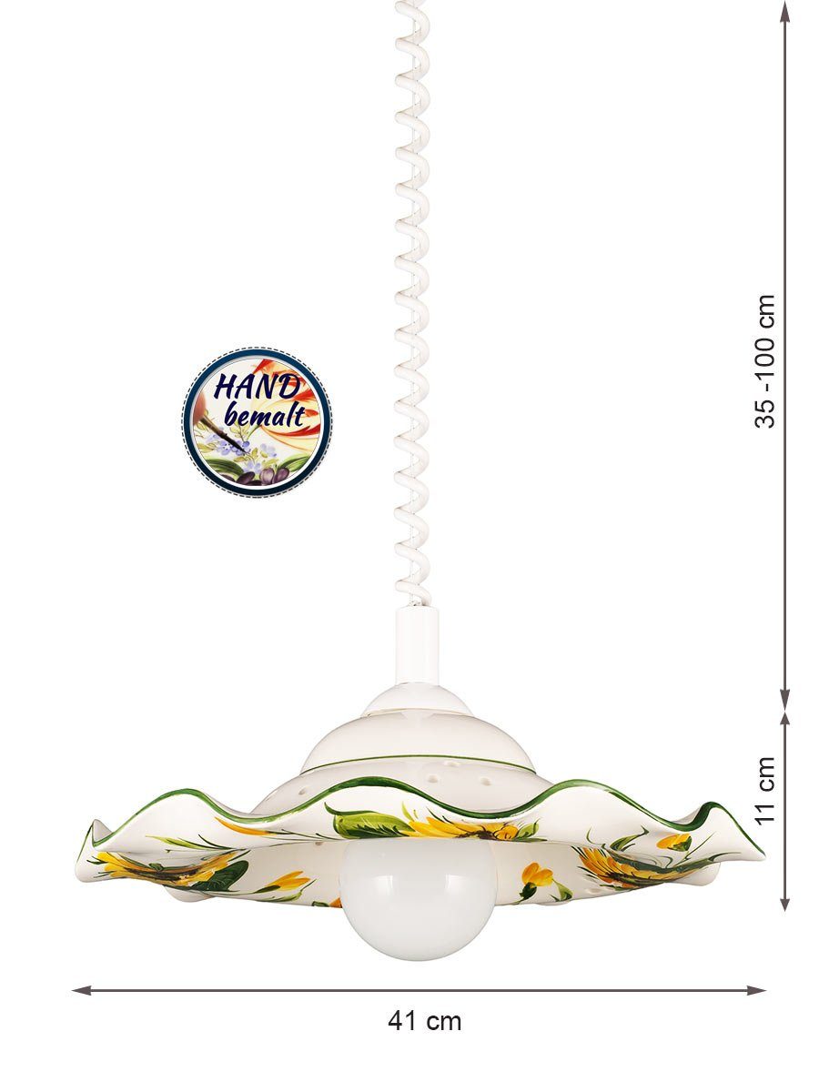 Helios Leuchten Pendelleuchte Küchenlampe Keramik, Keramiklampe, Deckenlampe, Hängelampe, für Esszimmer Küchentisch, handgefertigt