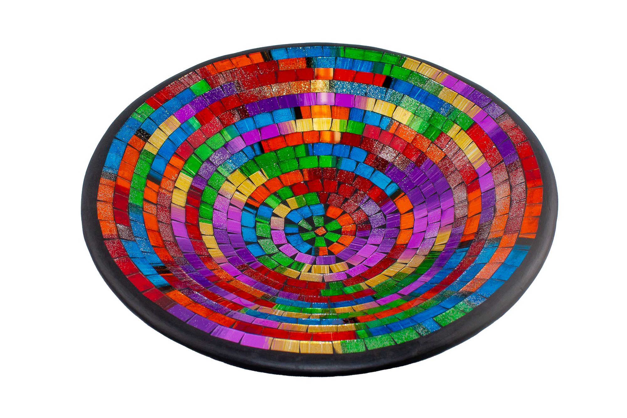 WORU Dekoschale Handgefertigte Mosaikschale – rund, Ø 37 cm, sieben Farben
