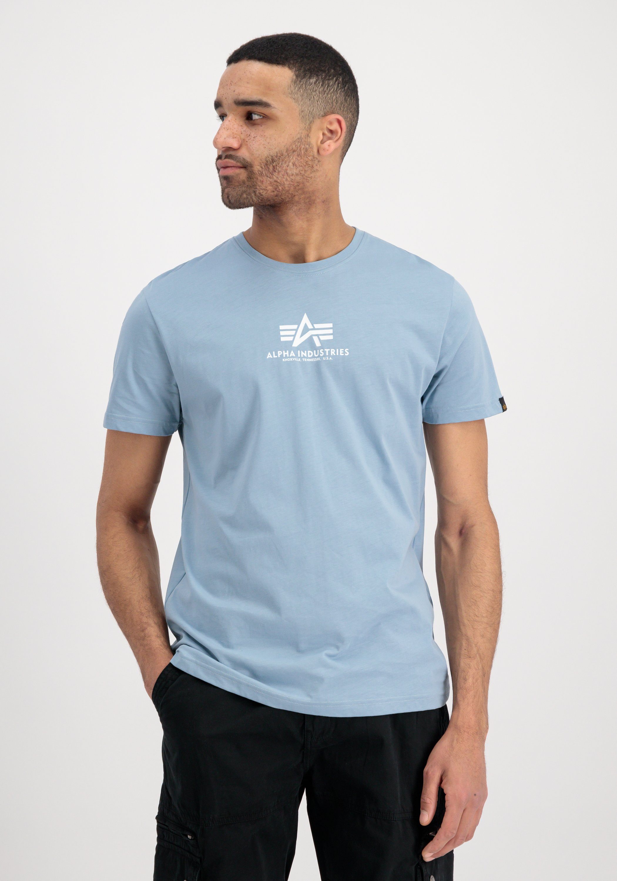 T Alpha Men T-Shirts ML - T-Shirt Basic Alpha Industries greyblue Industries