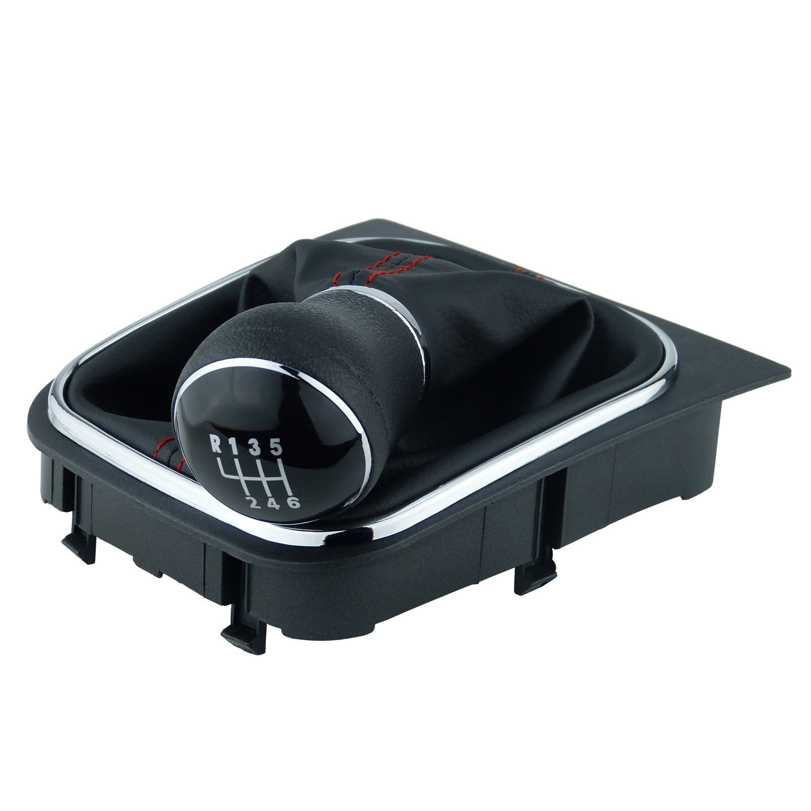 Schwarz mit roter Naht 6 Gang