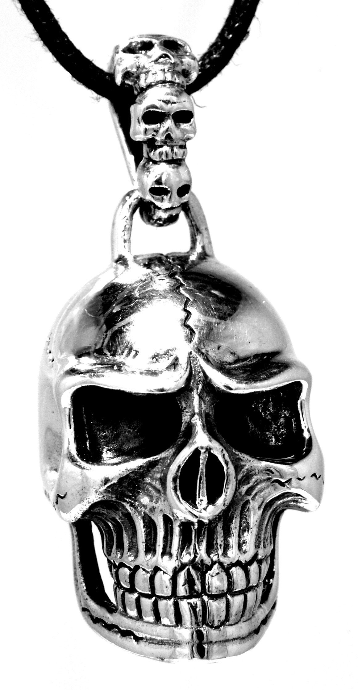Sterling Anhänger Kettenanhänger Nr. großer Leather Kiss Silber of Schädel 181 Totenkopf 925 Skull