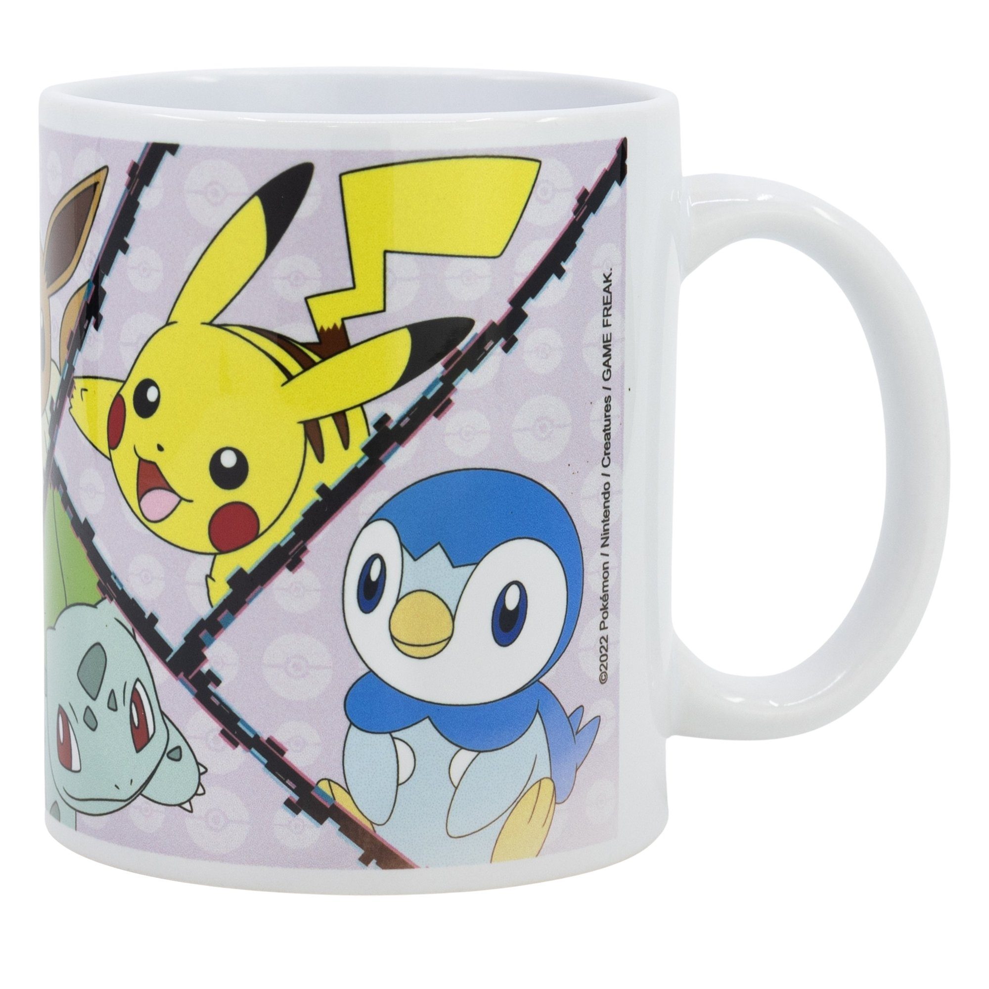 POKÉMON Tasse Pokemon Pikachu Shiggy Bisasam Evoli Kaffeetasse Teetasse, Keramik, 330 ml