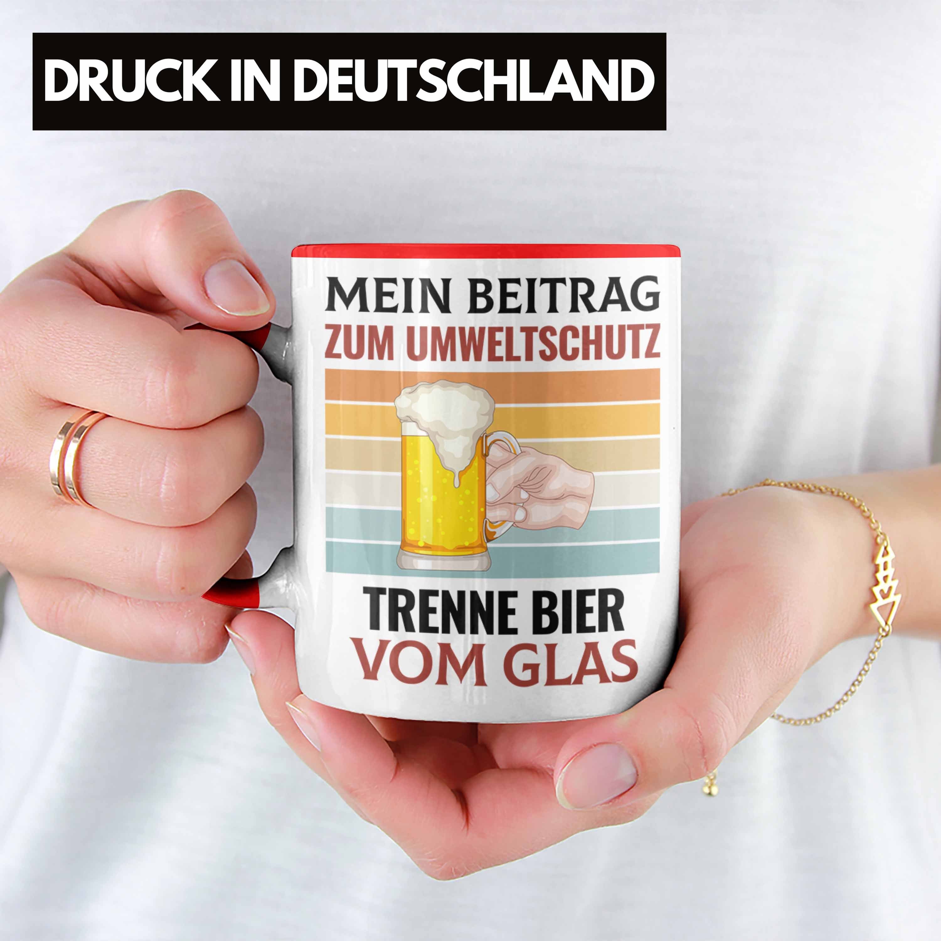 Trendation Tasse Bier Ich Bier-Trinker Vom Rot Geschenkide Saufen Glas Alkohol Tasse Trenne