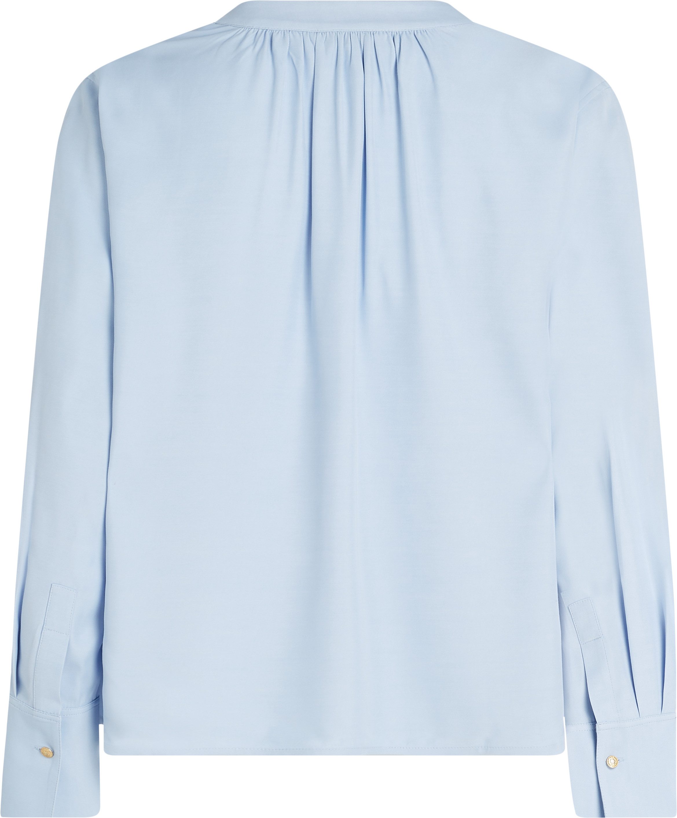 Tommy Hilfiger Langarmbluse SOFT VIS V NECK LS BLOUSE mit Raffungen
