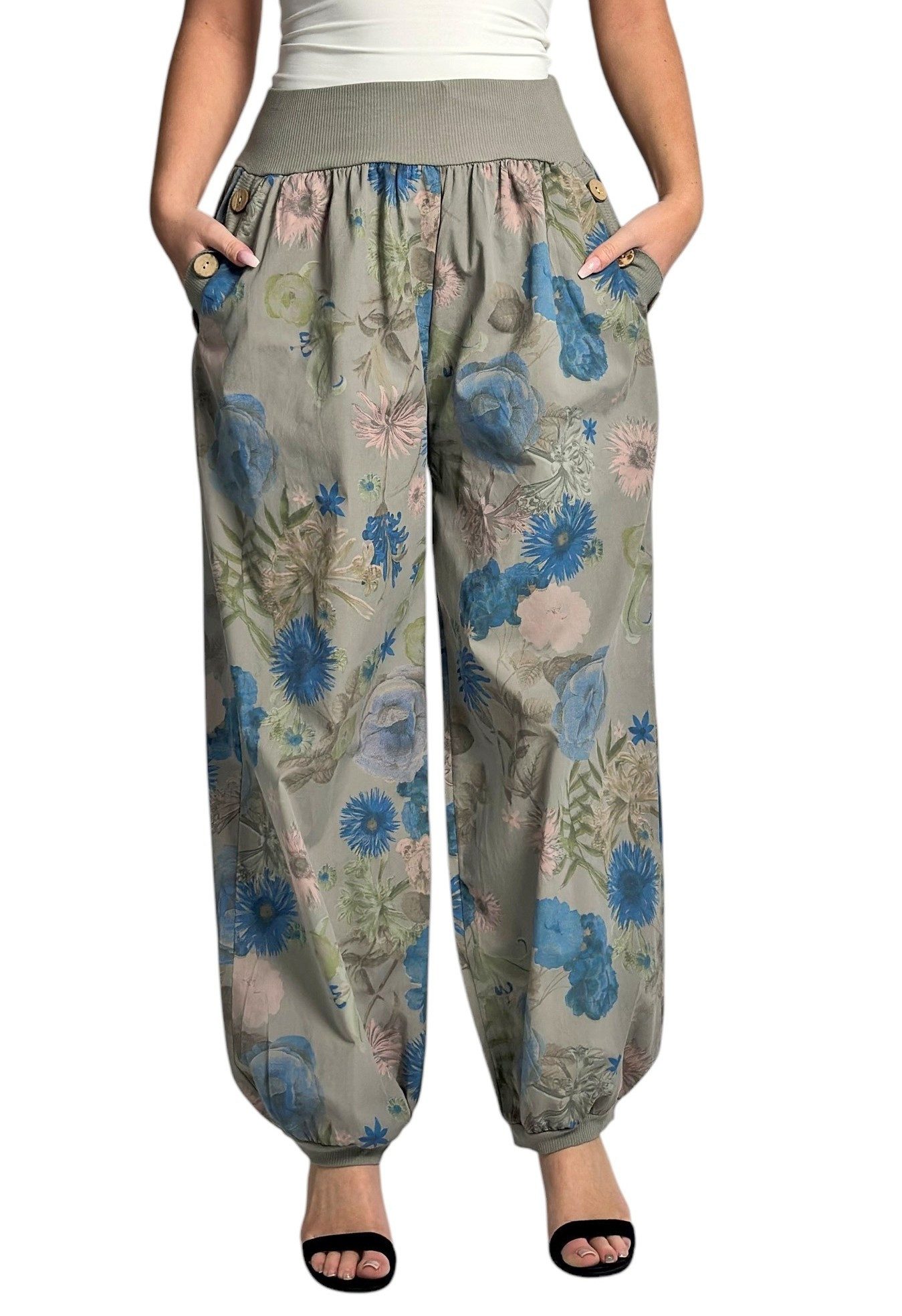 Mississhop Haremshose Baumwollhose Damenhose Aladinhose Blumenprint günstig online kaufen