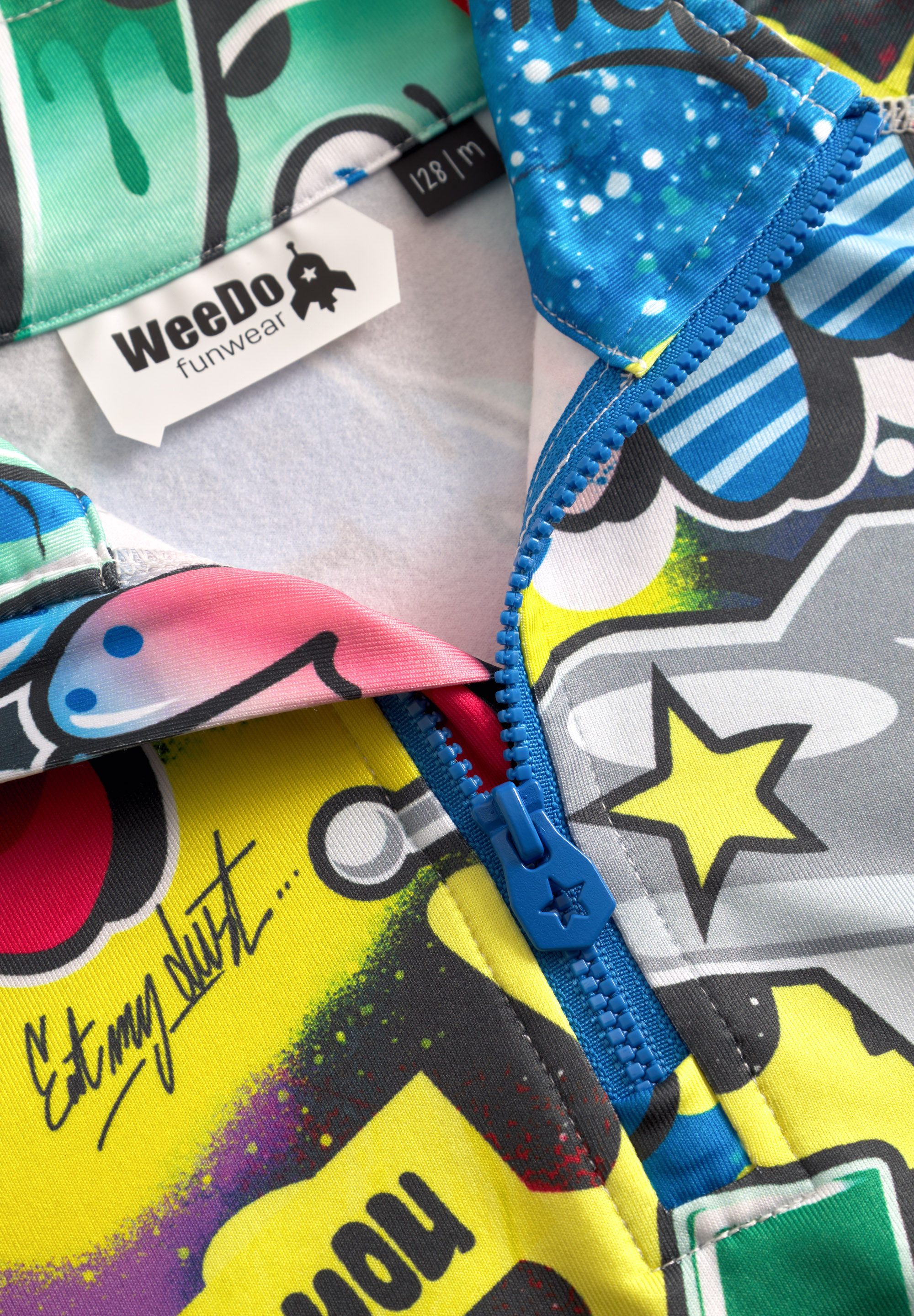 WeeDo Langarmshirt COSMO SPRAYPRINT Feuchtigkeitsregulierendes Funktionsshirt für Kinder