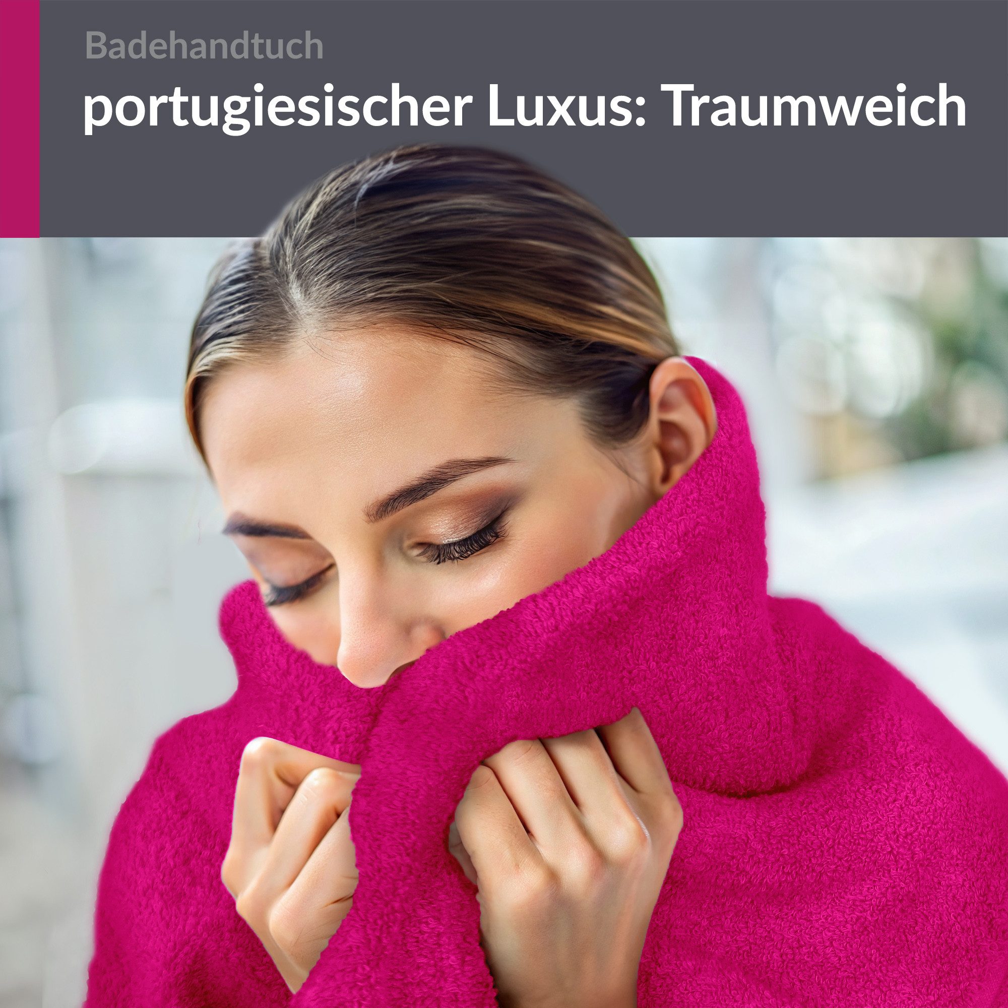 Lashuma Badetuch - Badehandtuch Linz, Frottee (1-St), Pinkes Badetuch Damen günstig online kaufen