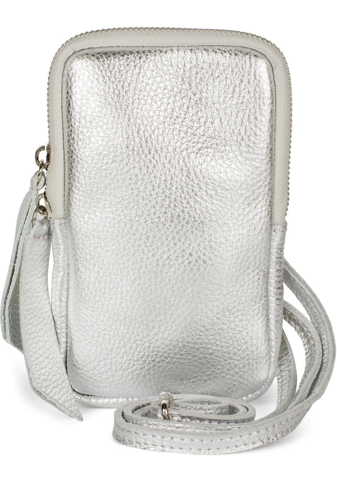 styleBREAKER Mini Bag (1-tlg), Echtleder Handy Umhängetasche