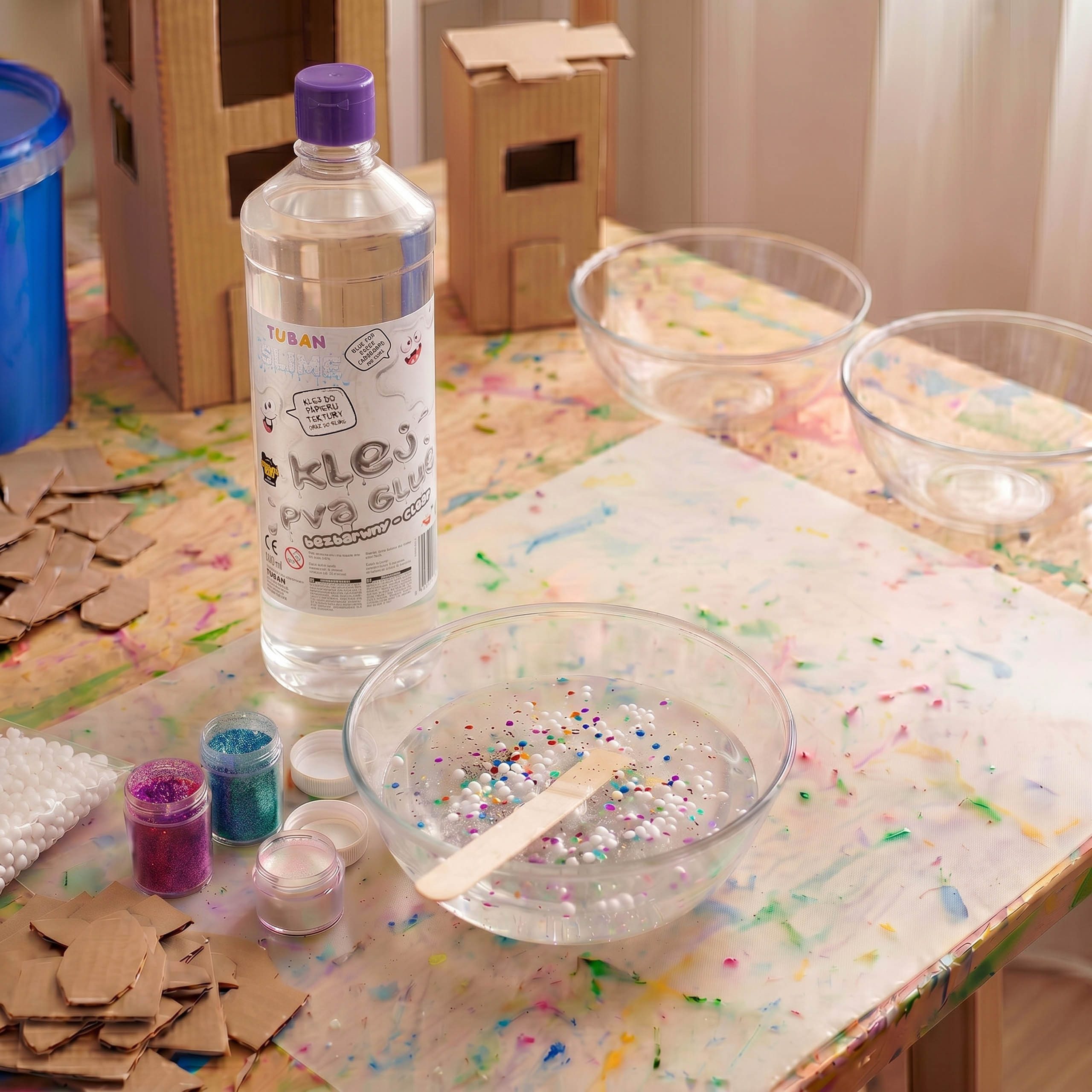 Sarcia.eu Bastelkleber Tuban Slime Kleber 1L – transparenter PVA Bastelkleber, DIY – Bild 5 von 5