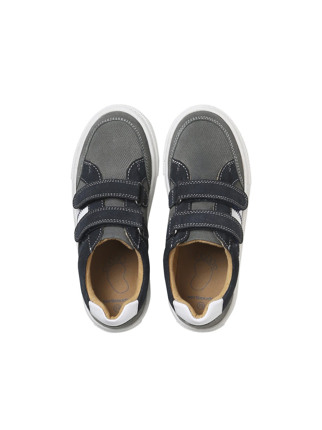 vertbaudet Kinder Klett-Sneakers aus Leder mit Anziehtrick Sneaker