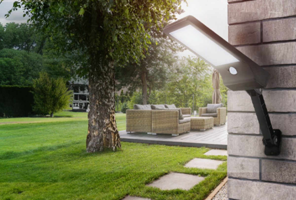 LUXULA LED Solarleuchte ENOVALITE Solar-Wandleuchte 300lm 6500K Kaltweiß Solar Wandlampe Außen, LED fest integriert, Kaltweiß – Bild 4 von 4