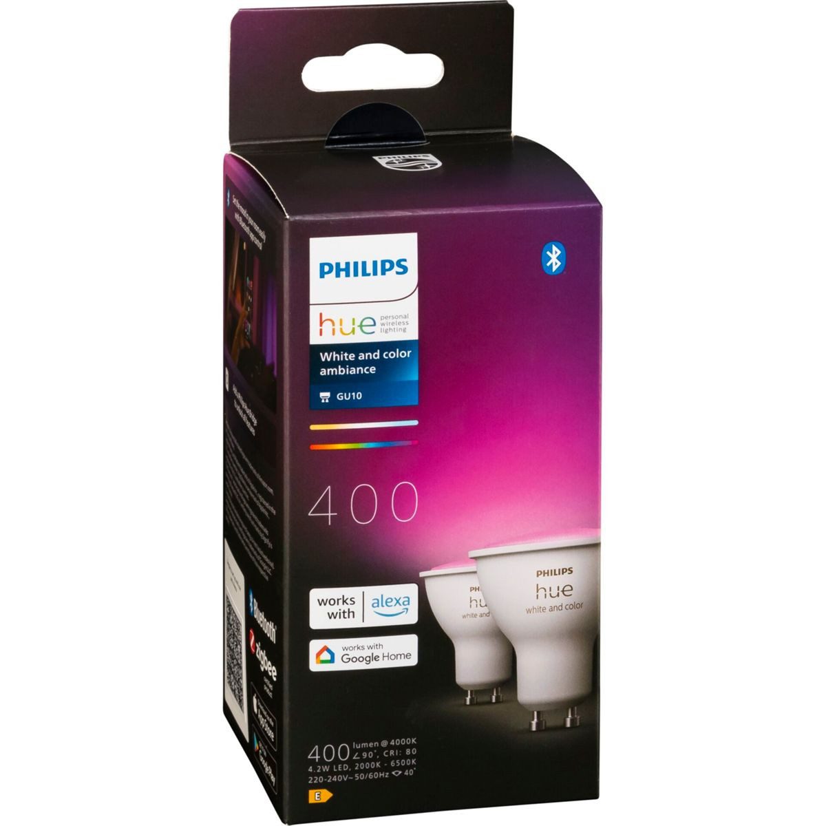 Philips Außen-Wandleuchte Hue LED Lampe GU10 2er Set 400lm Color Amb.