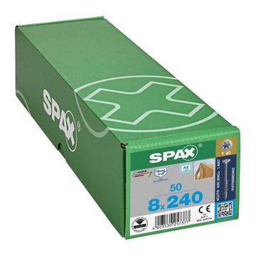 SPAX Spanplattenschraube Edelstahlschraube, (Edelstahl A2, 50 St), 8x240 mm