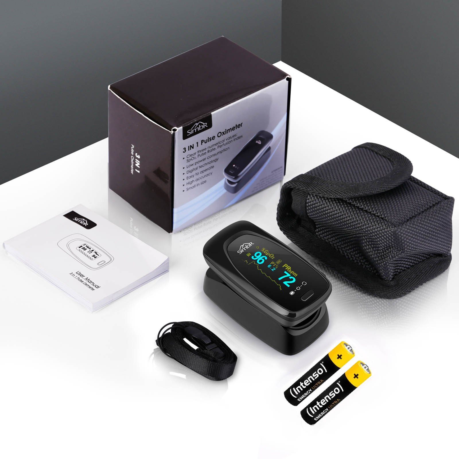 HAC24 Pulsoximeter Pulsoxymeter Finger Puls Messgerät Sauerstoff Blut