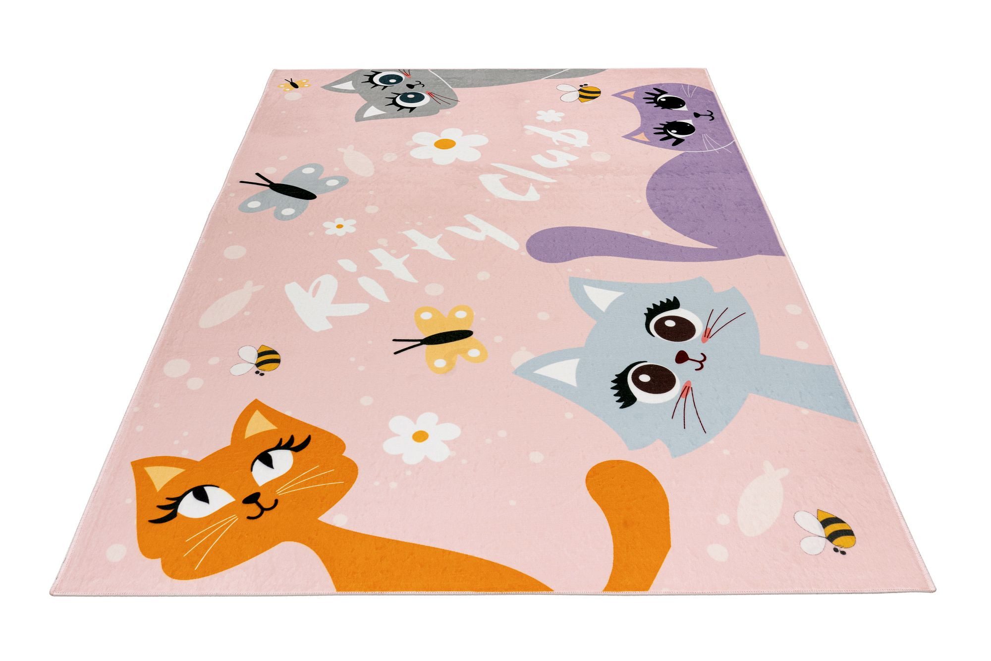 Obsession Kinderteppich Magic Kids ML 104, rechteckig, Höhe: 8 mm, niedliches Katzen Motiv, waschbar, Kinderzimmer