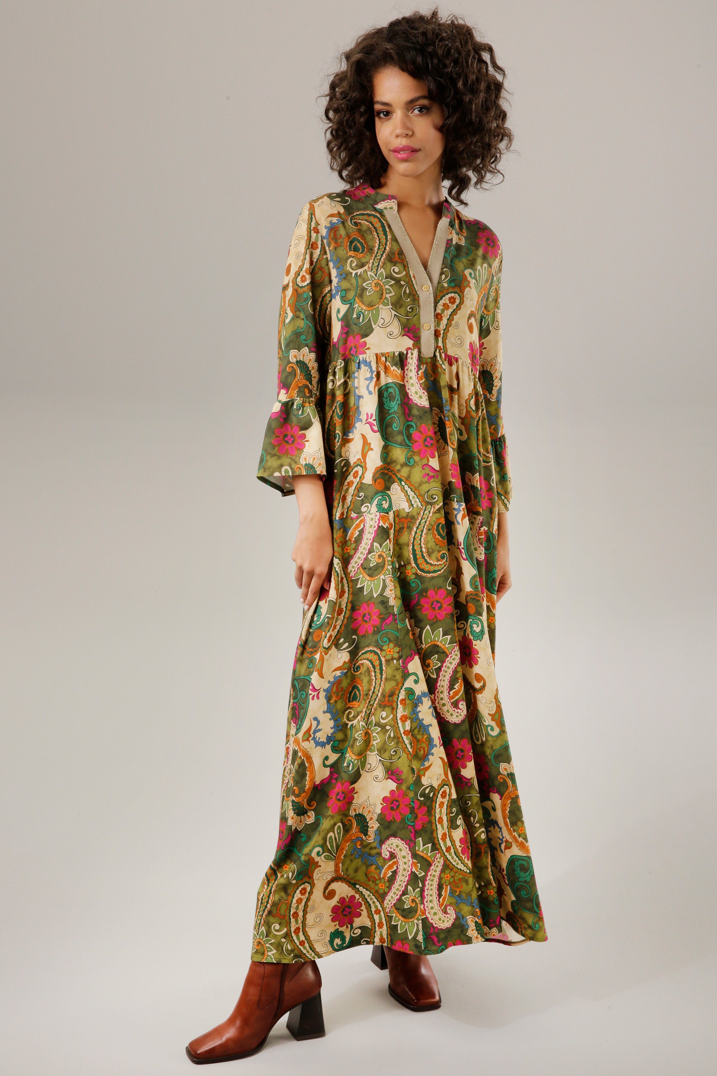 Aniston CASUAL Maxikleid mit farbenfrohem Blumen- und Paisley-Druck günstig online kaufen