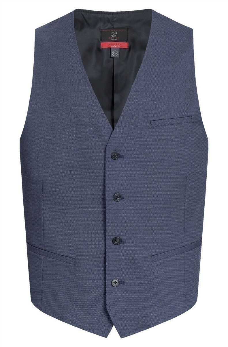 GREIFF Anzugweste Greiff Modern WITH 37.5® Herren Weste Regular Mittelblau PINPOINT