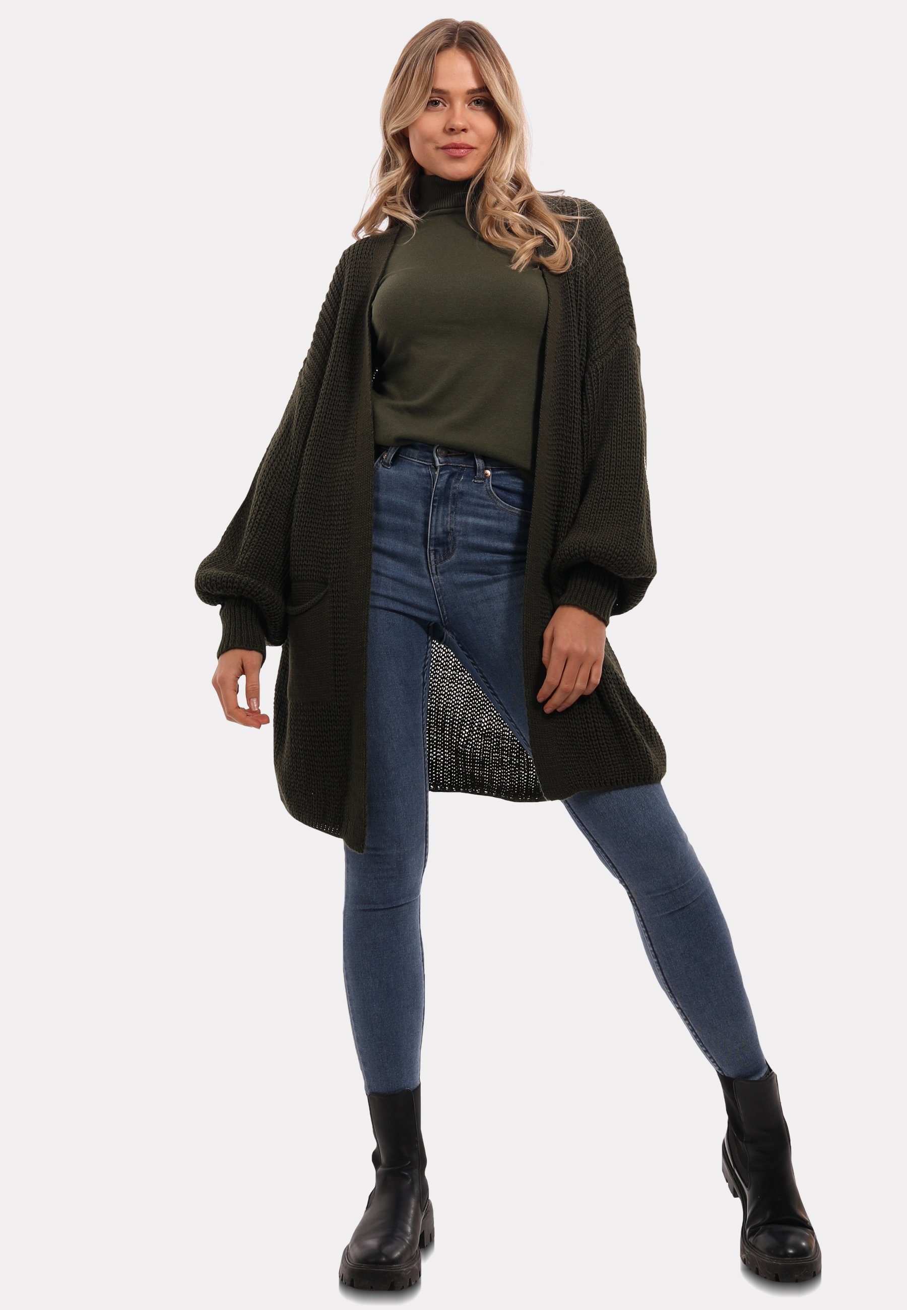 Strickjacke "Herbstlicher Damen-Cardigan – Gemütlicher Strickjacke mit Taschen"