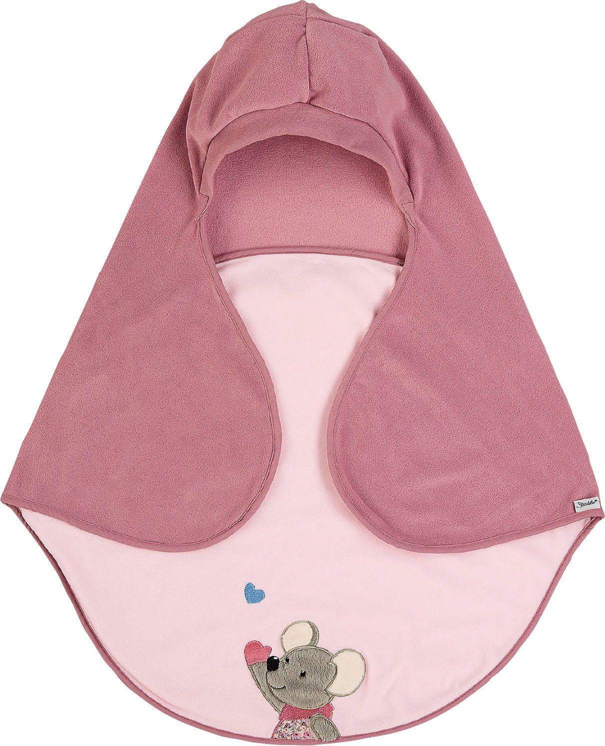 Einschlagdecke Mabel, Sterntaler®, Kuscheldecke Gurtschlitz, rosa mit