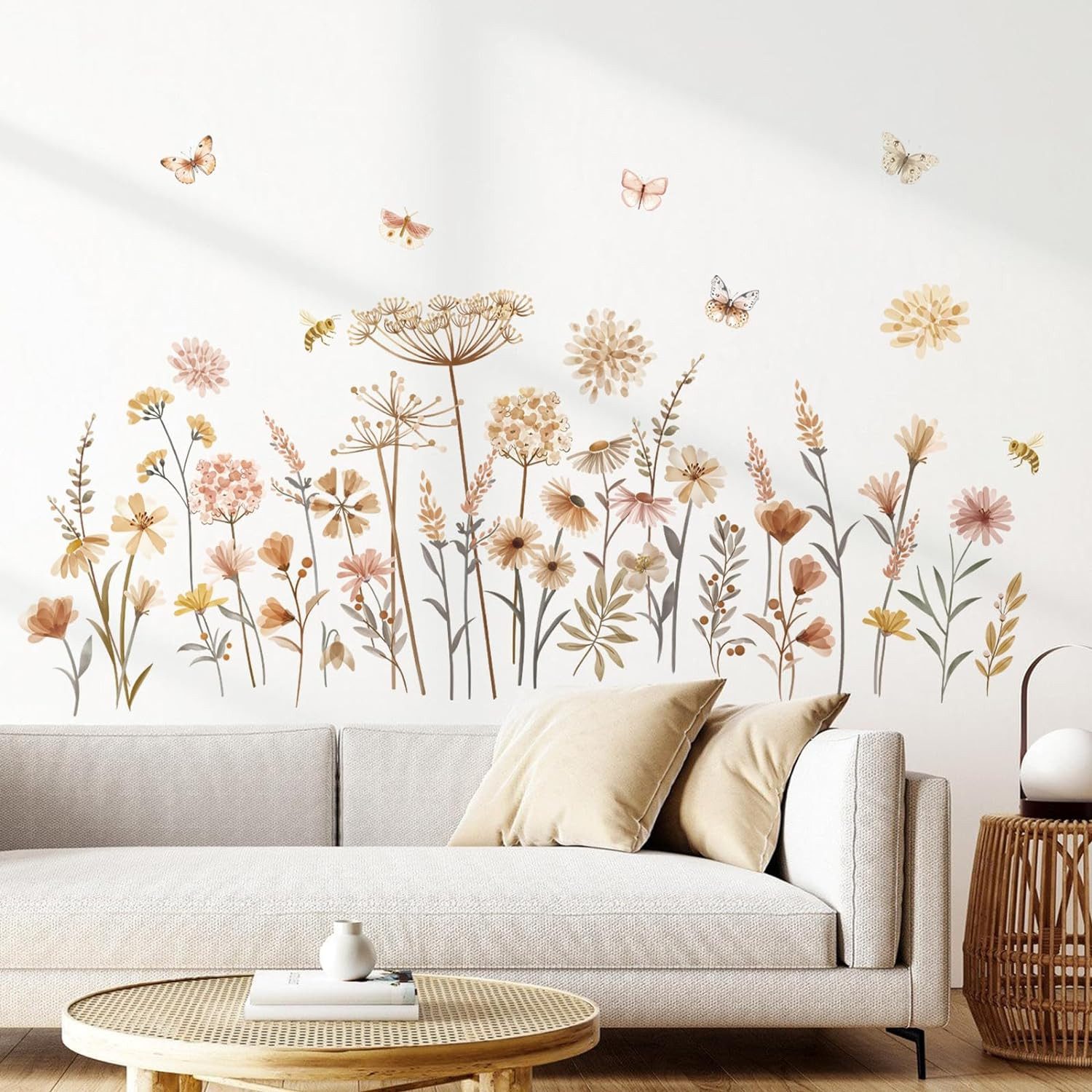 BlingBin Wandtattoo Boho Wandaufkleber Wildblume Löwenzahn günstig online kaufen