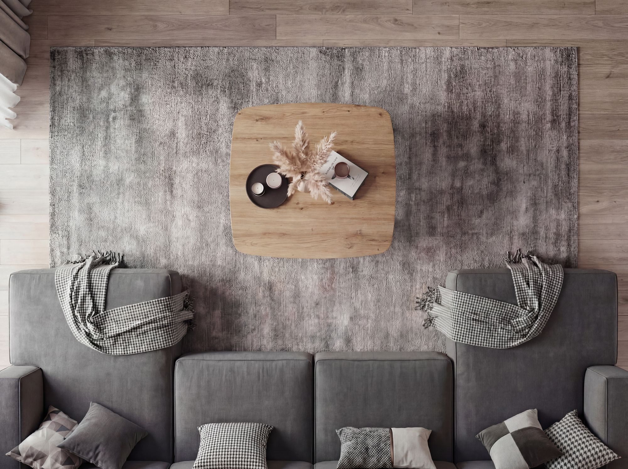 FineBuy Couchtisch Quadratisch 75x75cm Eiche Optik Schwarz - Design Sofatisch - Wohnzimmertisch Loungetisch Modern - Beistelltisch Kaffeetisch Industrial – Bild 4 von 5