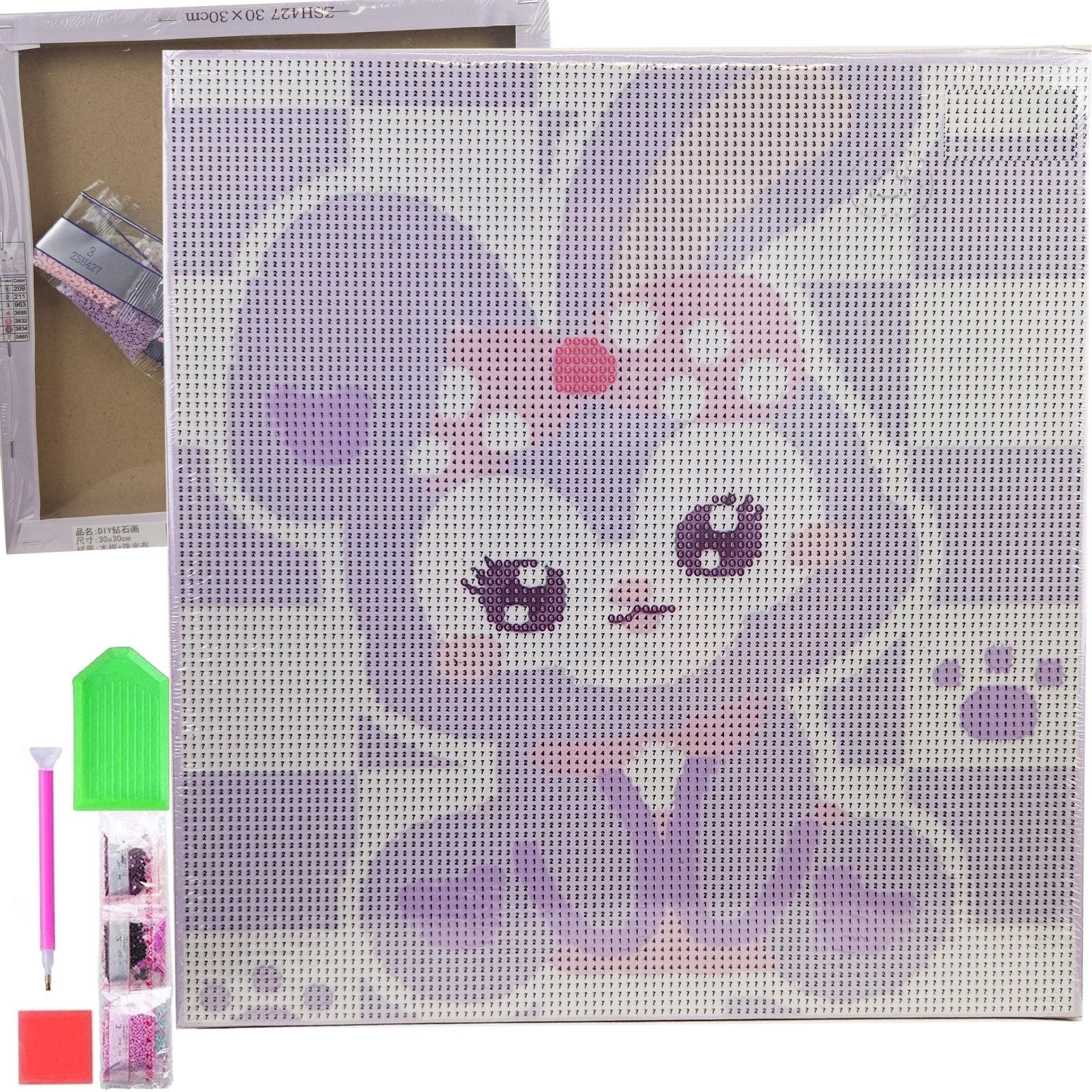 LA CUTE Malen nach Zahlen 5d Diamond Painting Anime auf Rahmen Malen nach Zahlen 30x30cm (Komplettset für 5D Diamond Painting inklusive Leinwand, Diamanten und Werkzeugen, Diamond Painting Set mit Zubehör für DIY-Kreativität und Entspannung), 30x30cm 5D Diamond Painting mit präziser Klebeschicht & Zubehör
