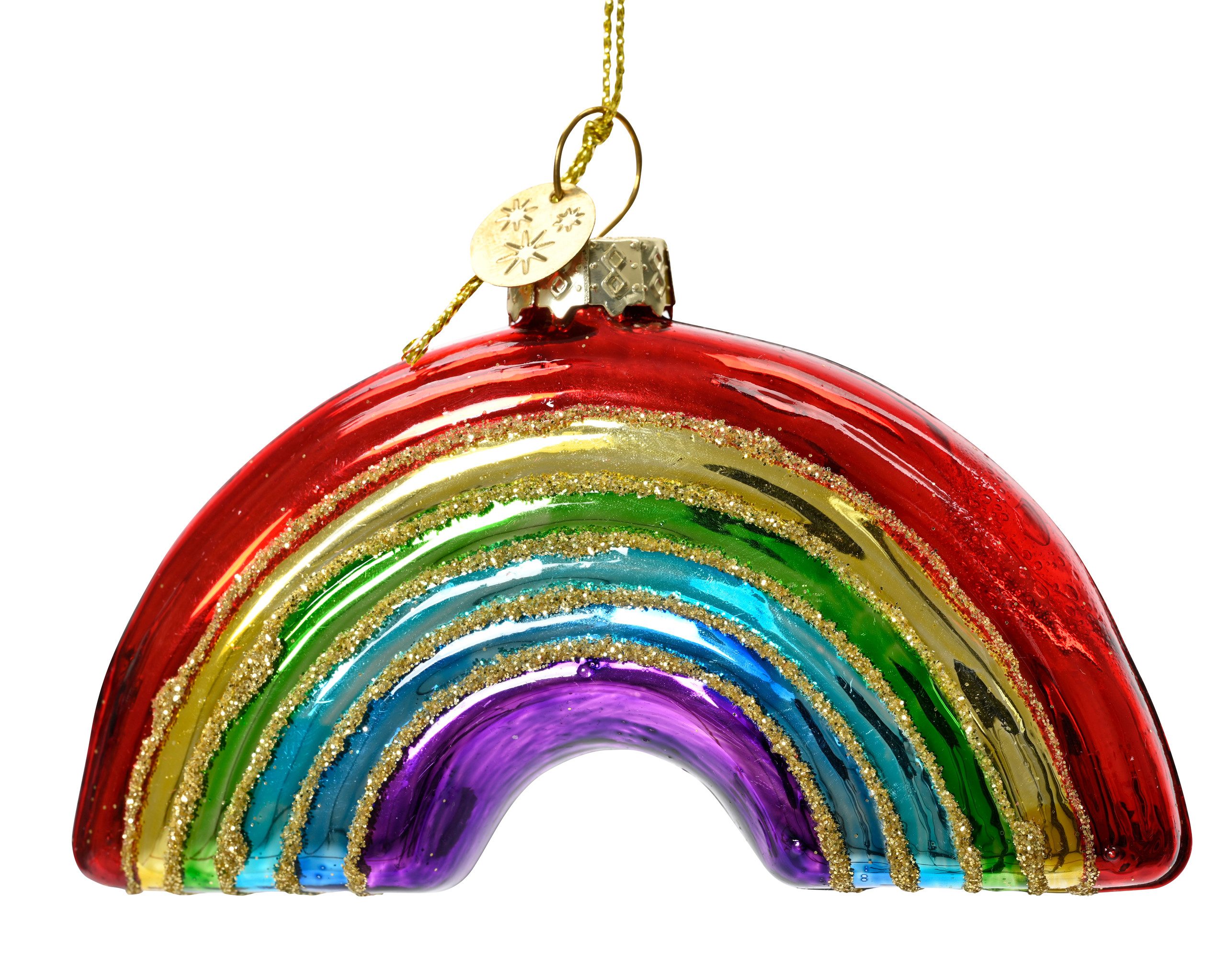 Kaemingk Christbaumschmuck, Christbaumschmuck Glas Regenbogen 7cm bunt