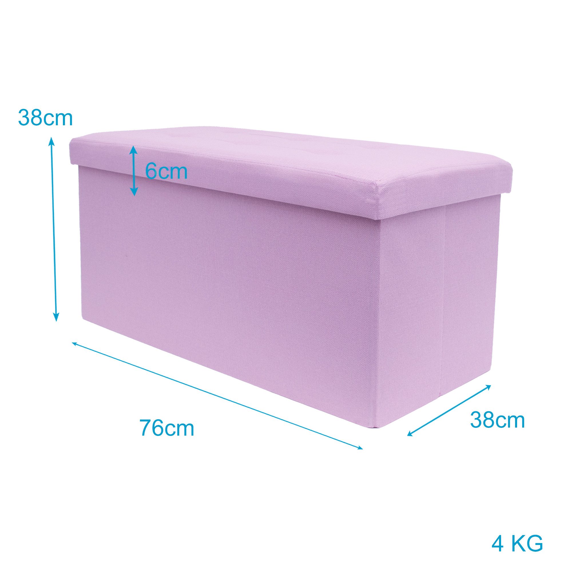 Intirilife Sitzhocker (Sitzwürfel mit Stauraum 76x38x38 cm in LOTUS ROSA - Fußablage, 1 St), Faltbare Sitzbank mit Mulden Aufbewahrungsbox Sitzhocker Fußhocker – Bild 2 von 5