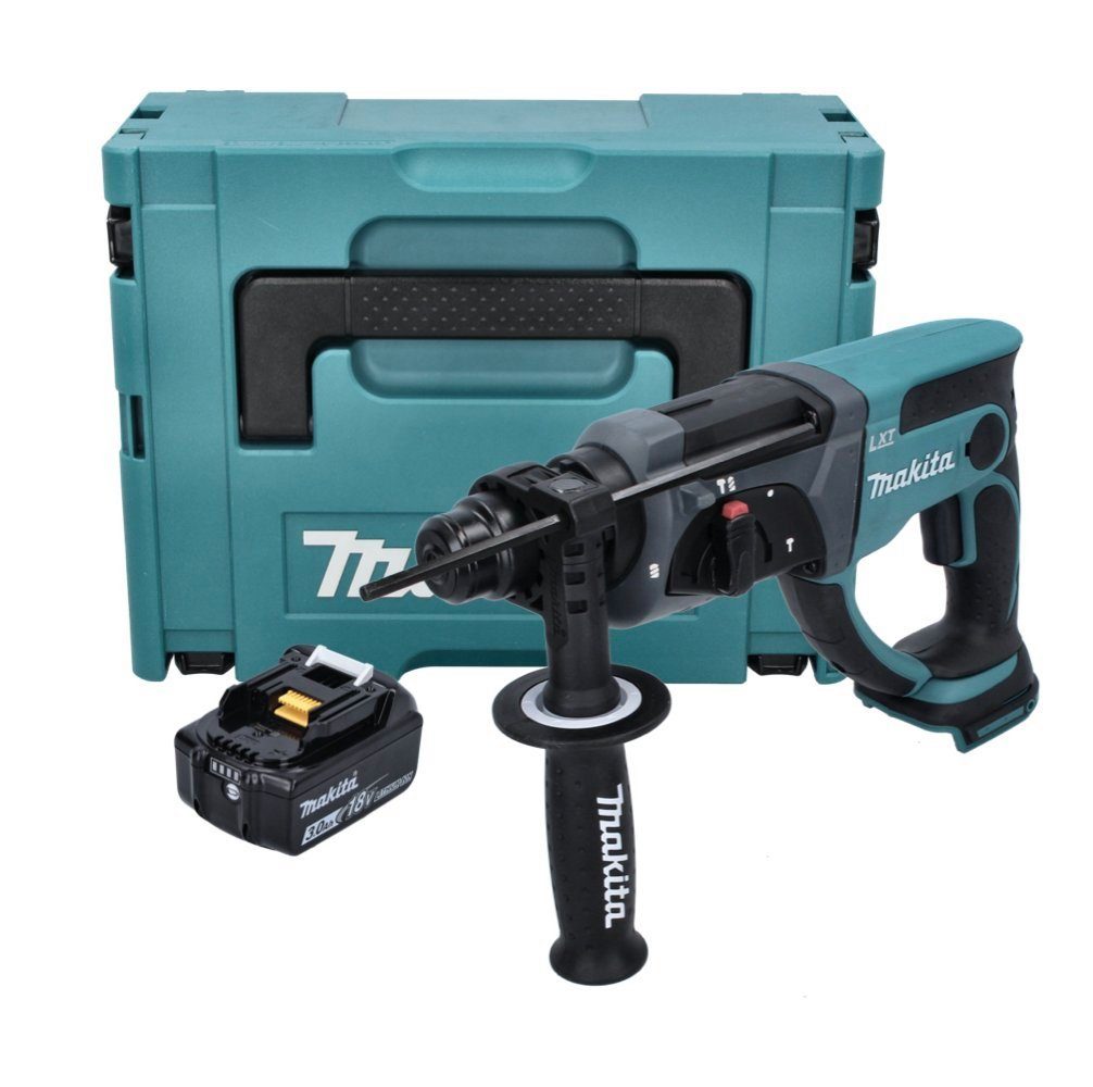 Makita Akku-Kombibohrhammer DHR 202 F1J Akku Kombihammer 18 V 2,0 J SDS Plus + 1x Akku 3,0 Ah