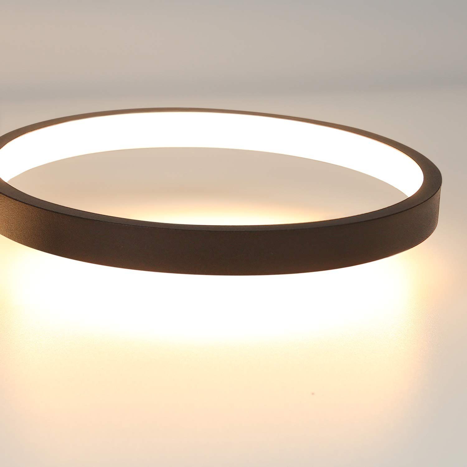 ZMH LED Deckenlampe Designlampe, Schwarz dimmbar warmweiß-kaltweiß, Deckenleuchte LED