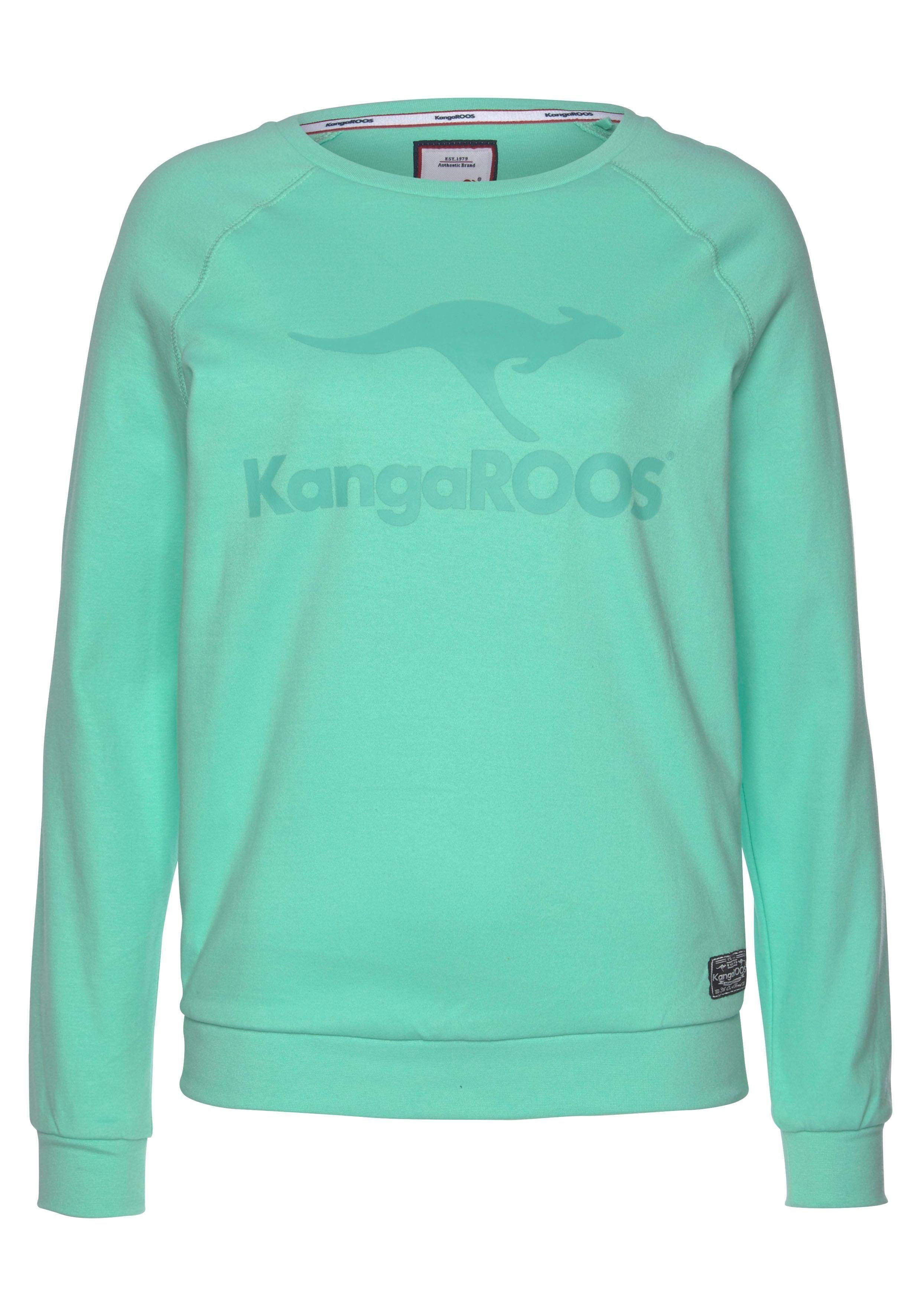 KangaROOS Sweatshirt Langarm, figurumspielender Schnitt, mit Print, Rundhalsausschnitt. Reduzierter Preis € 27,99. Unverbindliche Preisempfehlung € 39,99