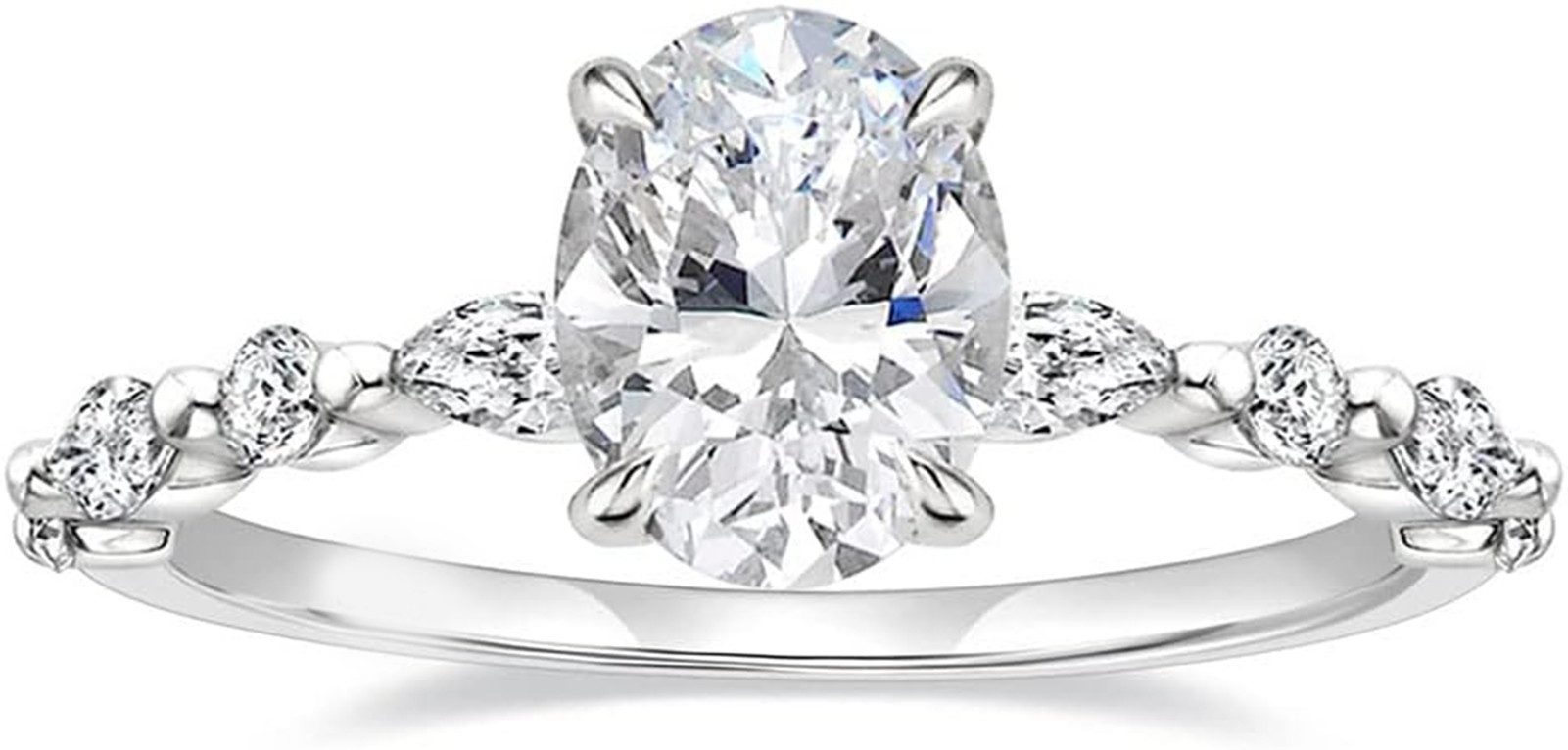 Jumpeak Diamantring 1,5ct E VS1 Vierzackiger Labordiamantring, 14K Gold,Verlobungsring, Kommunion Geschenk,Jubiläumsring,Hochzeitsgeschenk,Geburtstag