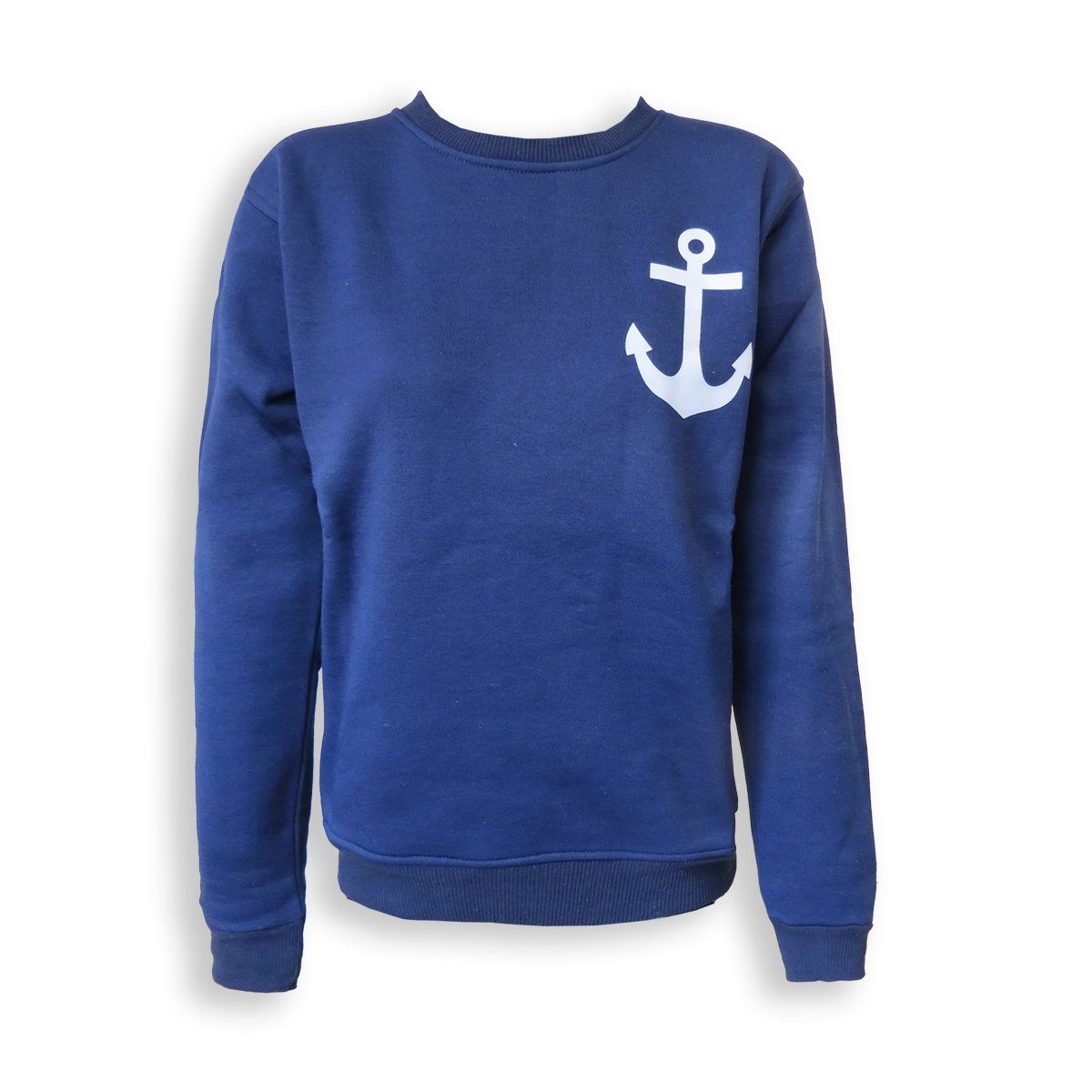 Sonia Originelli T-Shirt Sweatshirt "Anker" Maritim Druck Damen Unifarben Pullover geeignet für: Damen marine-weiss